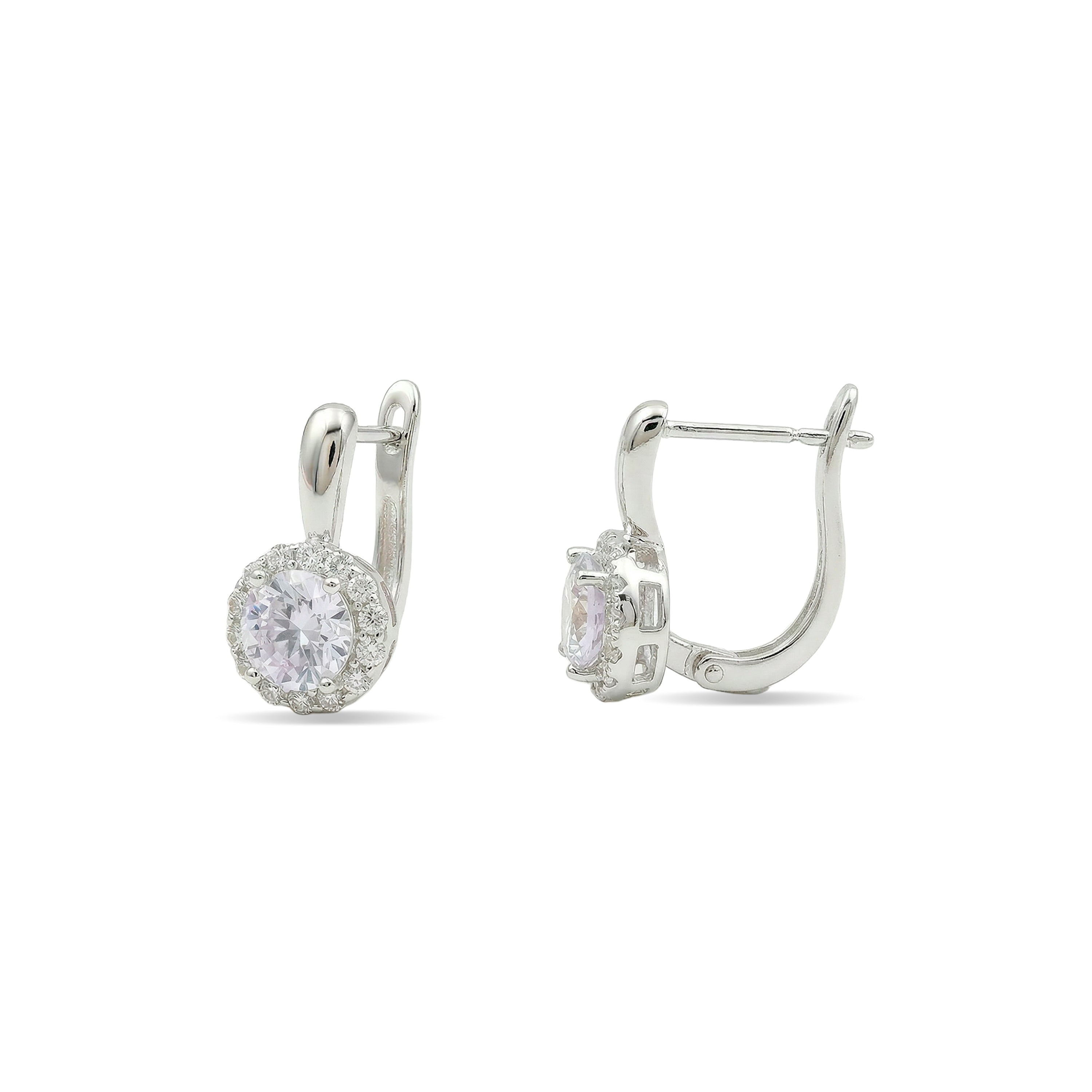 Brillanter Zirkonia-Ohrschmuck mit Rhodium-Finish - Lydruk