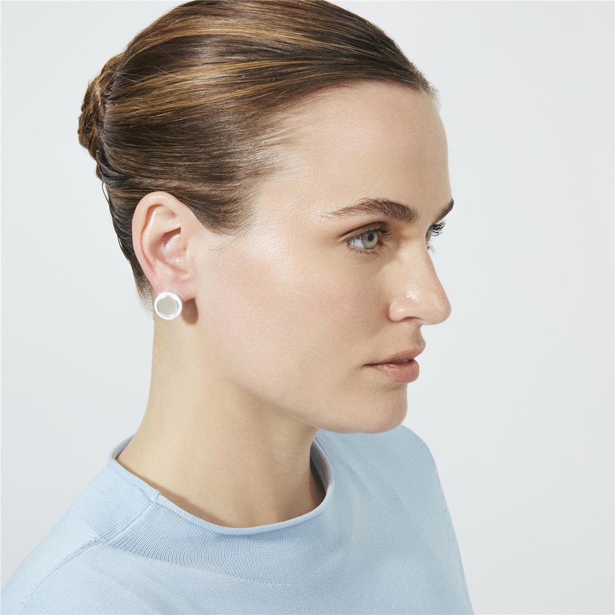 Boucles d'oreilles en nacre blanche finition argent - Utia
