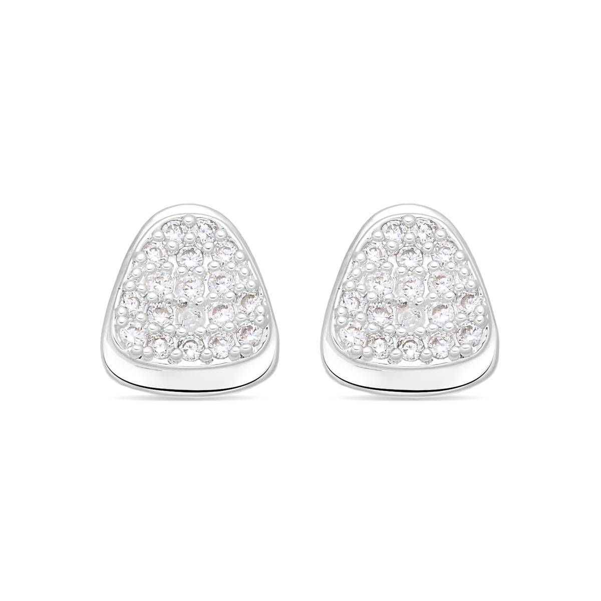 Brilliant Zirconia Earrings Silver Finish - Musa