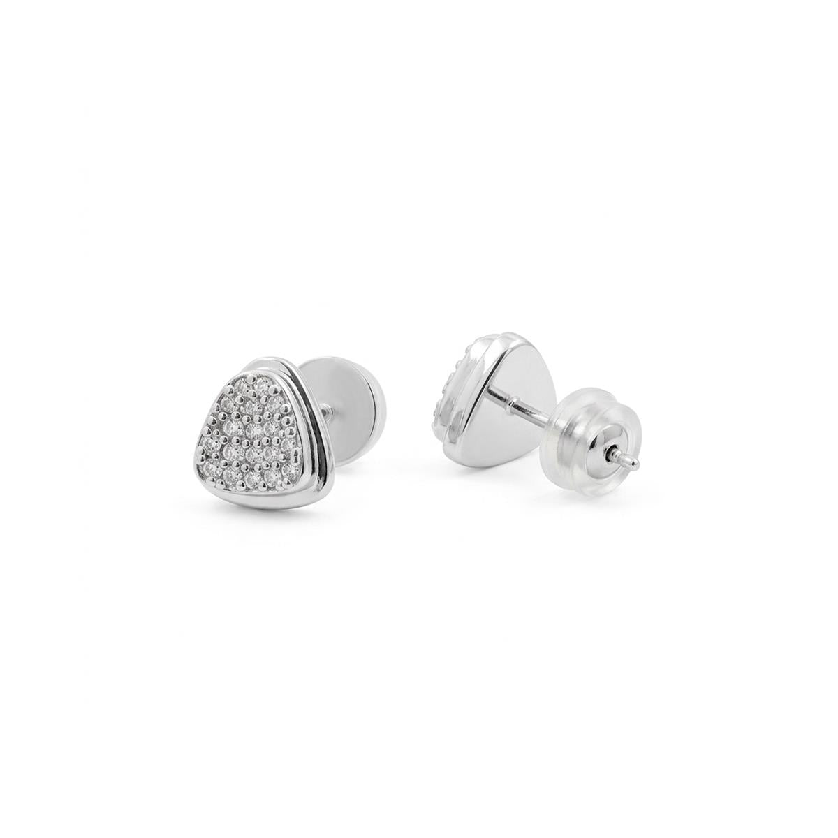 Brilliant Zirconia Earrings Silver Finish - Musa
