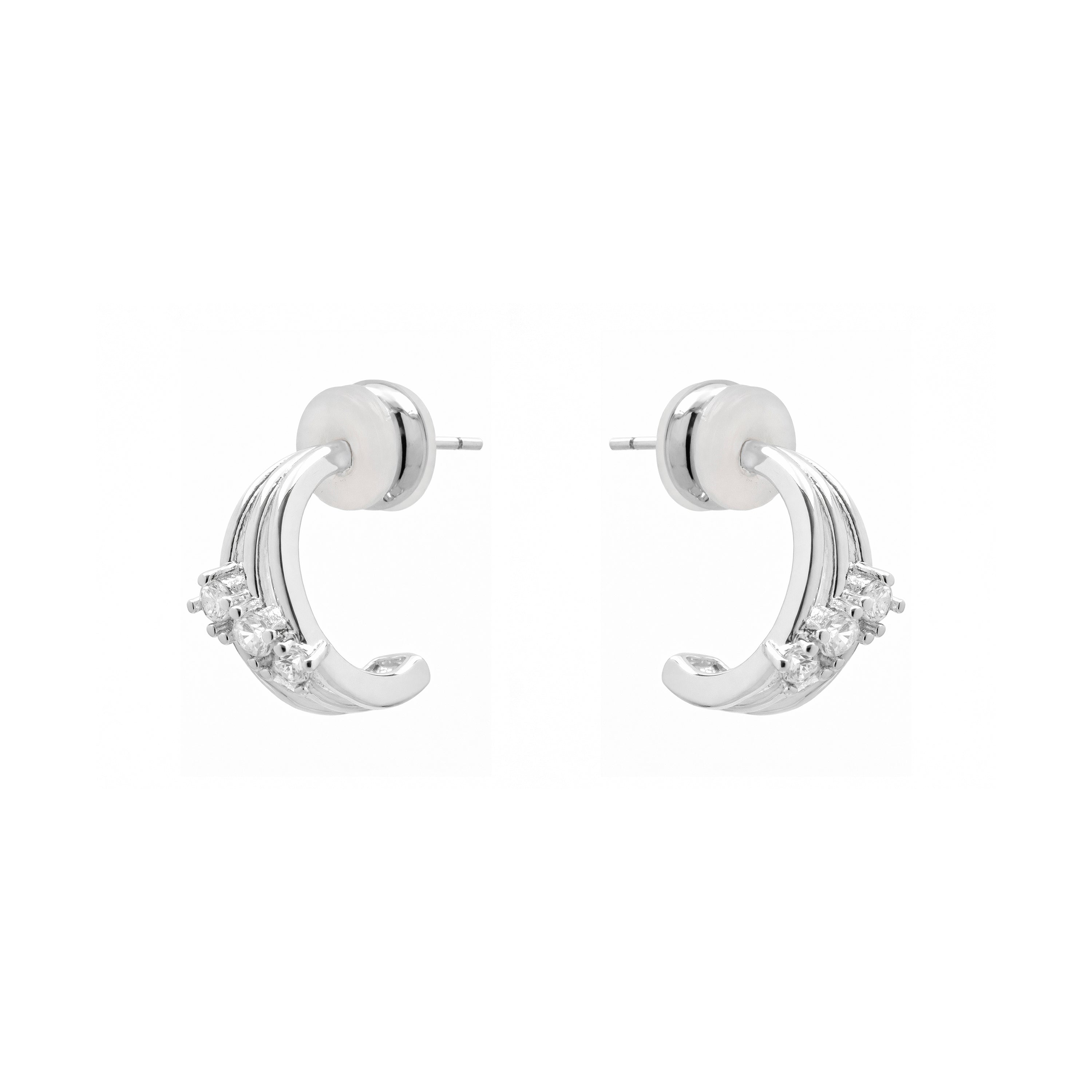 Boucles d'oreilles en zircon brillant finition argent - Folex