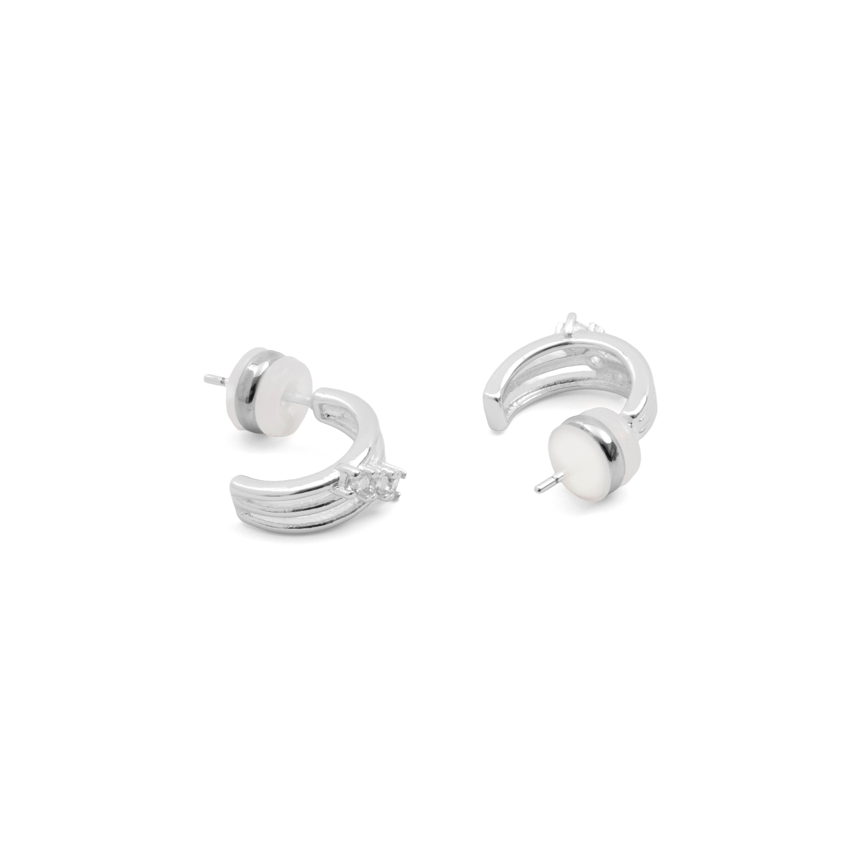 Boucles d'oreilles en zircon brillant finition argent - Folex