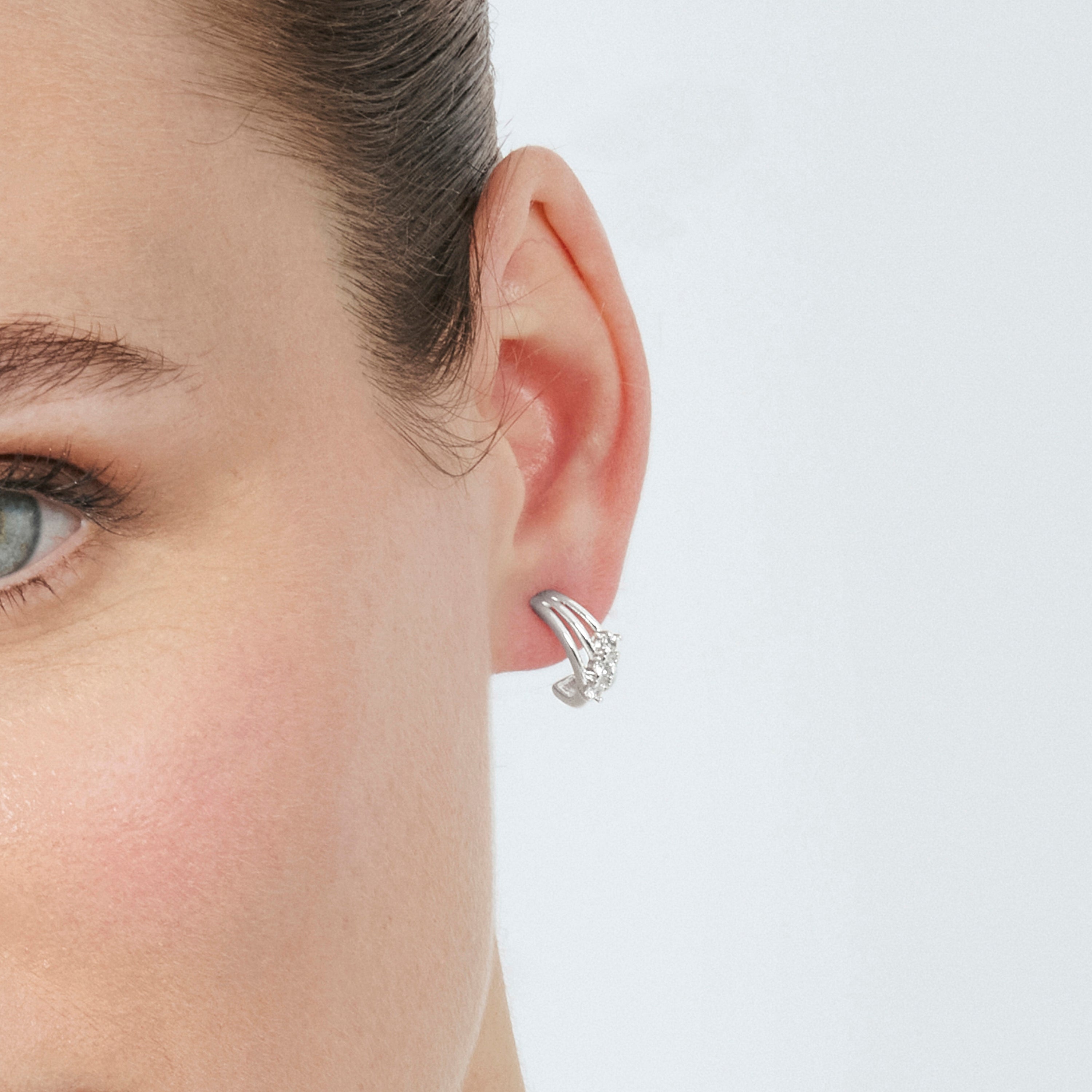 Boucles d'oreilles en zircon brillant finition argent - Folex
