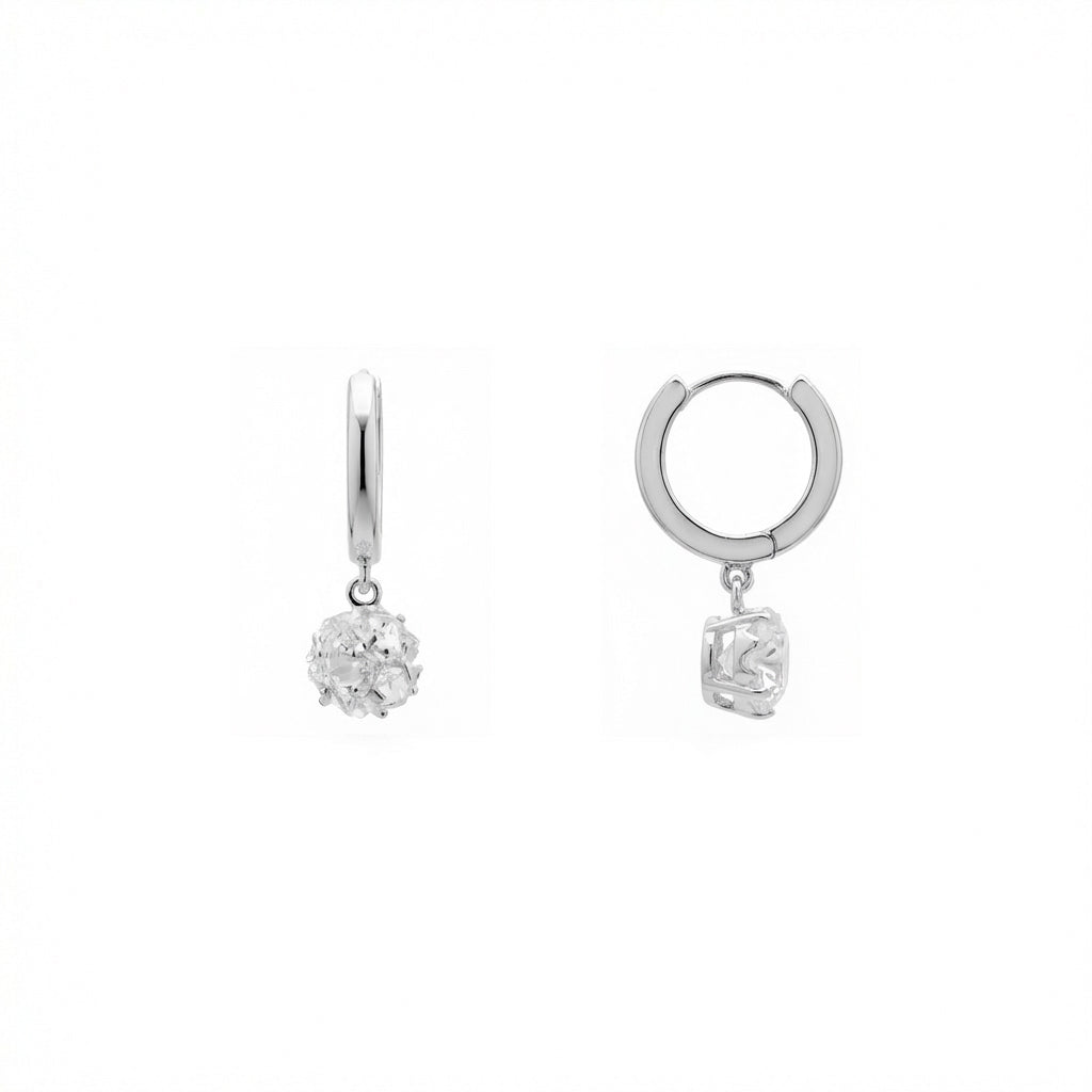 Boucles d'oreilles en zircon brillant finition argent - Imruq