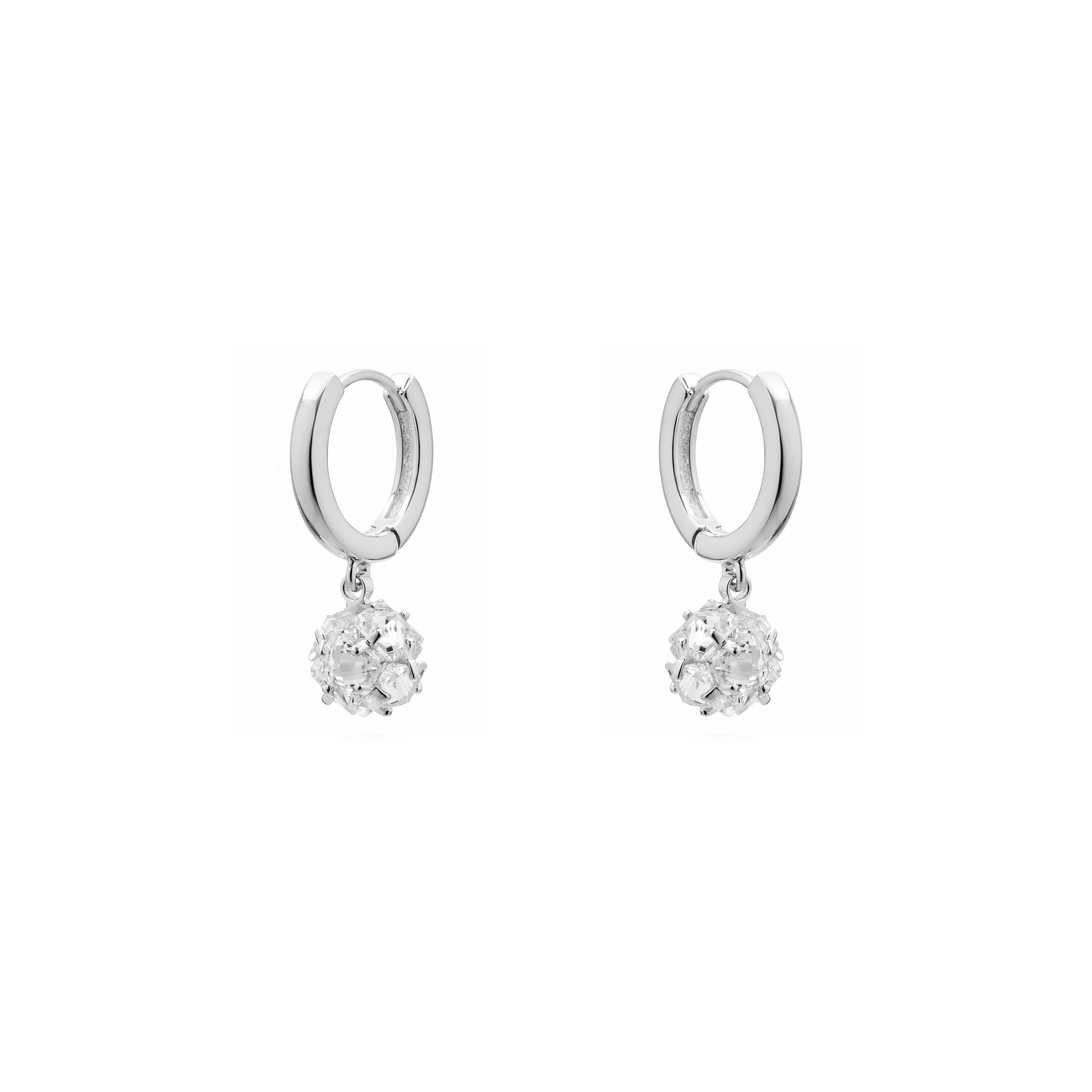 Boucles d'oreilles en zircon brillant finition argent - Imruq