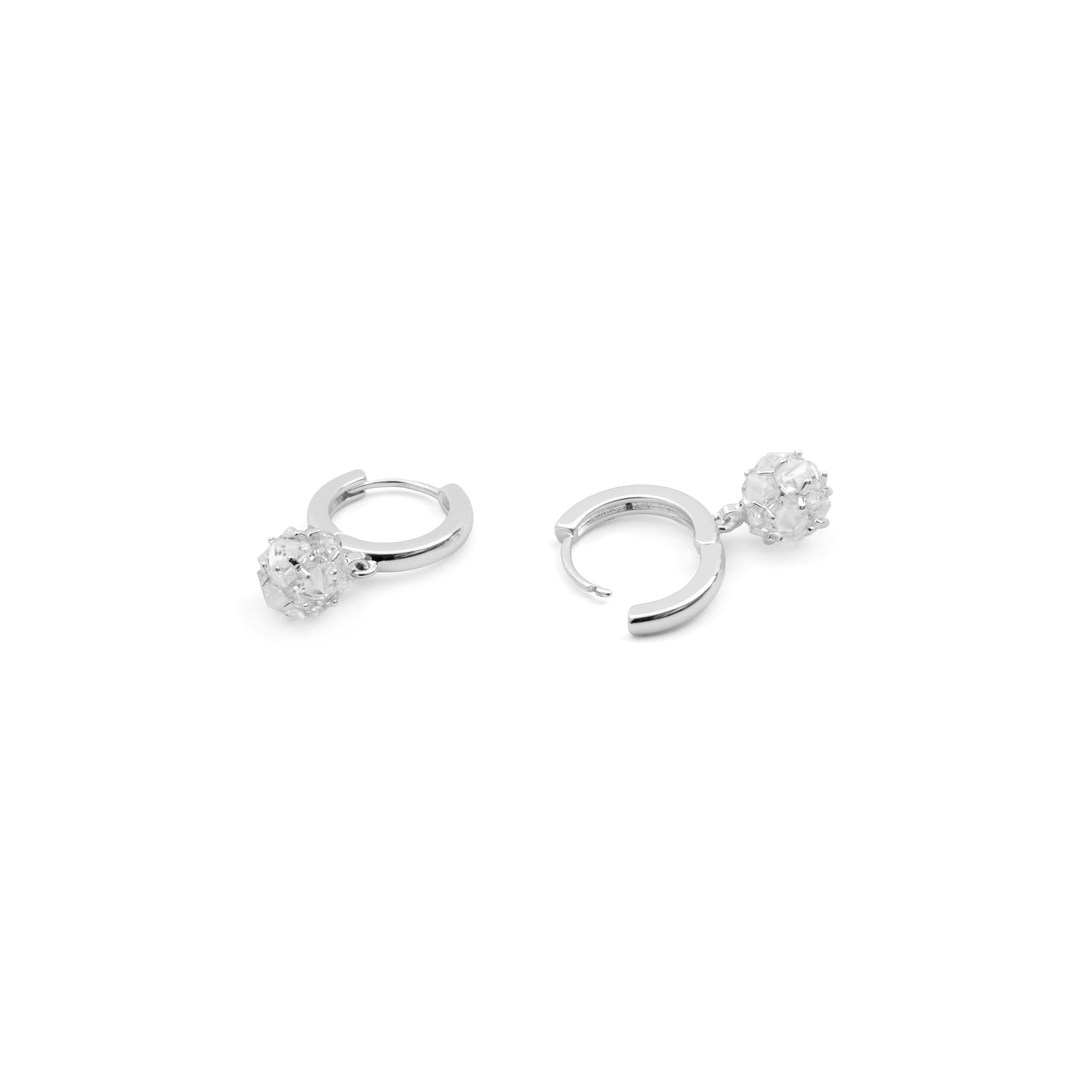 Boucles d'oreilles en zircon brillant finition argent - Imruq