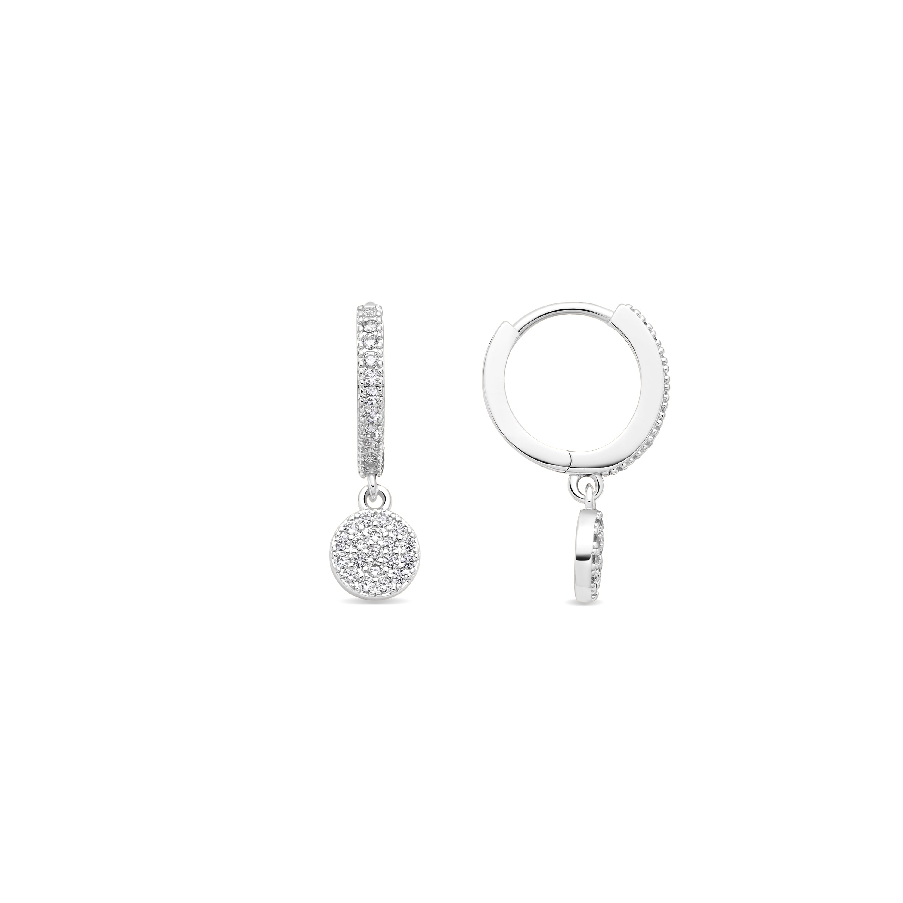 Boucles d'oreilles en zircon brillant finition argent - Canuw