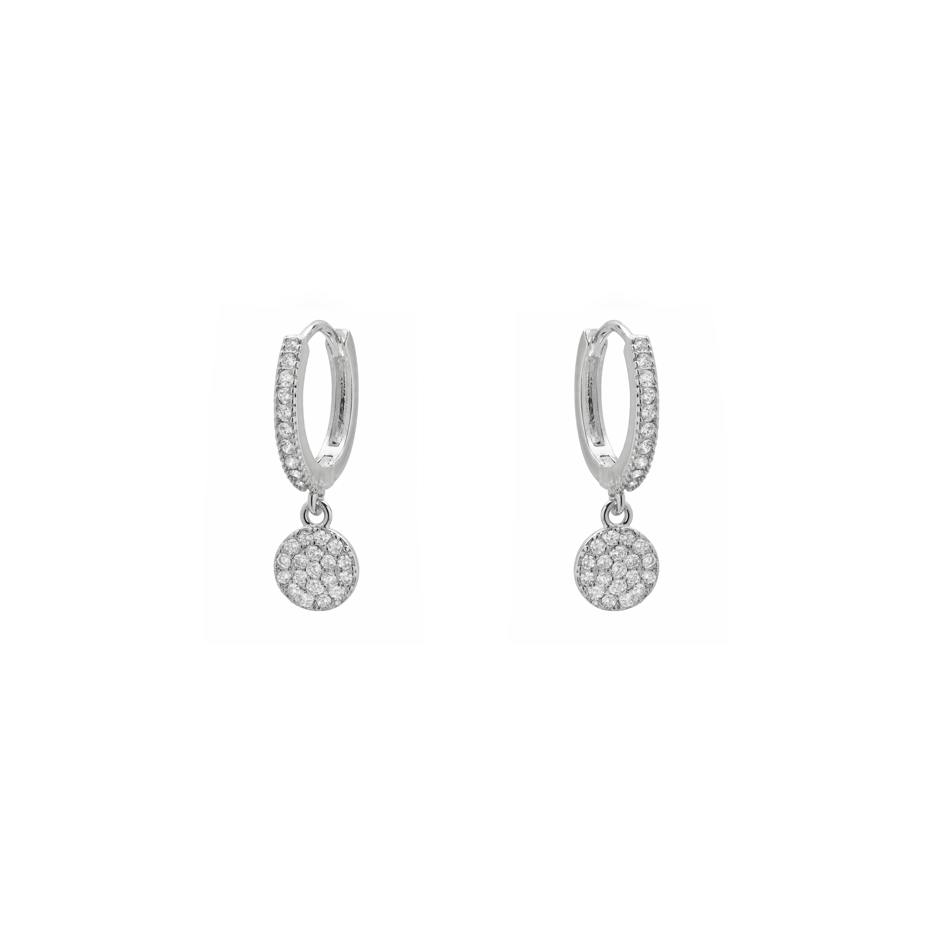 Boucles d'oreilles en zircon brillant finition argent - Canuw