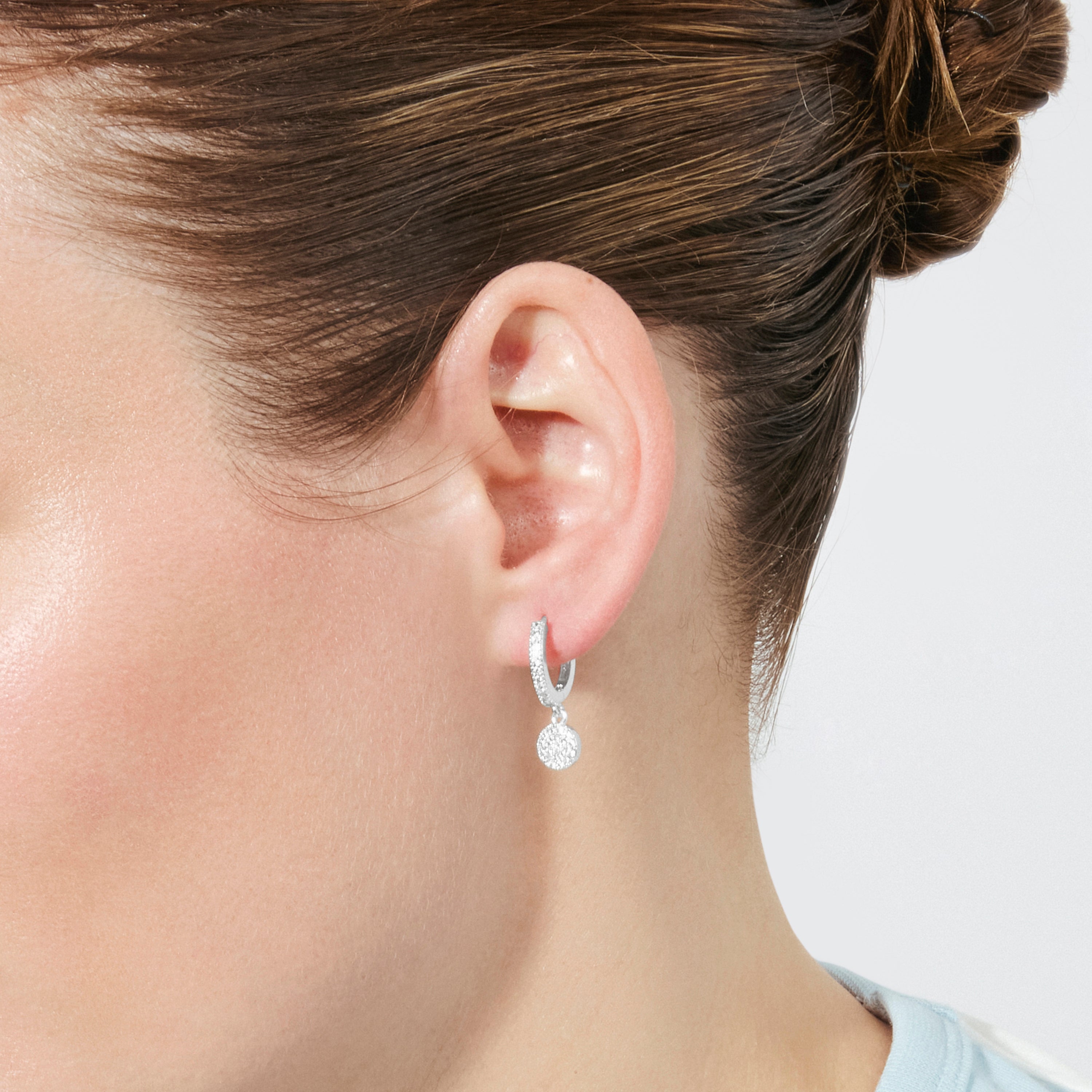 Boucles d'oreilles en zircon brillant finition argent - Canuw
