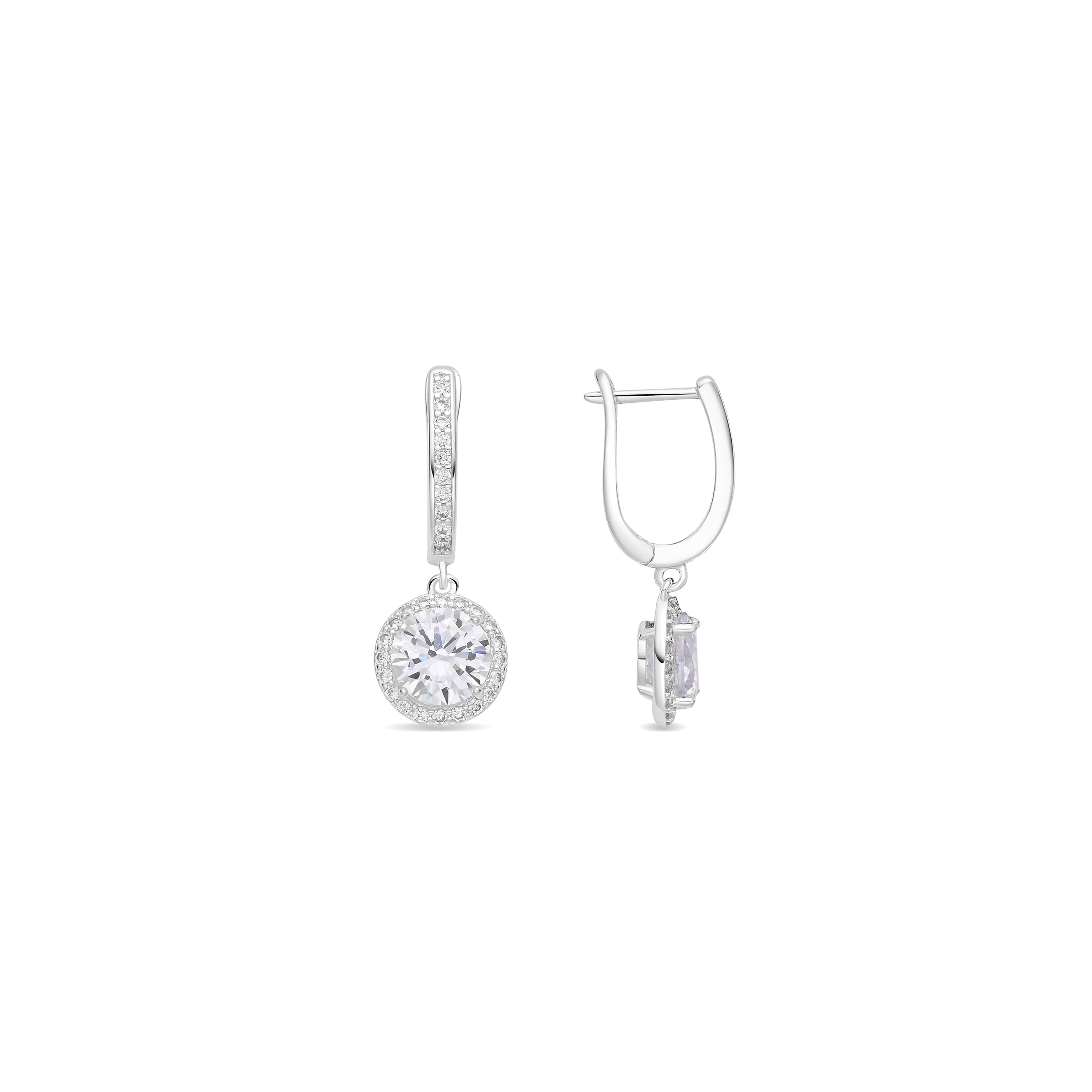 Pendientes de Circonita Brillante acabado en rodio - Feusal