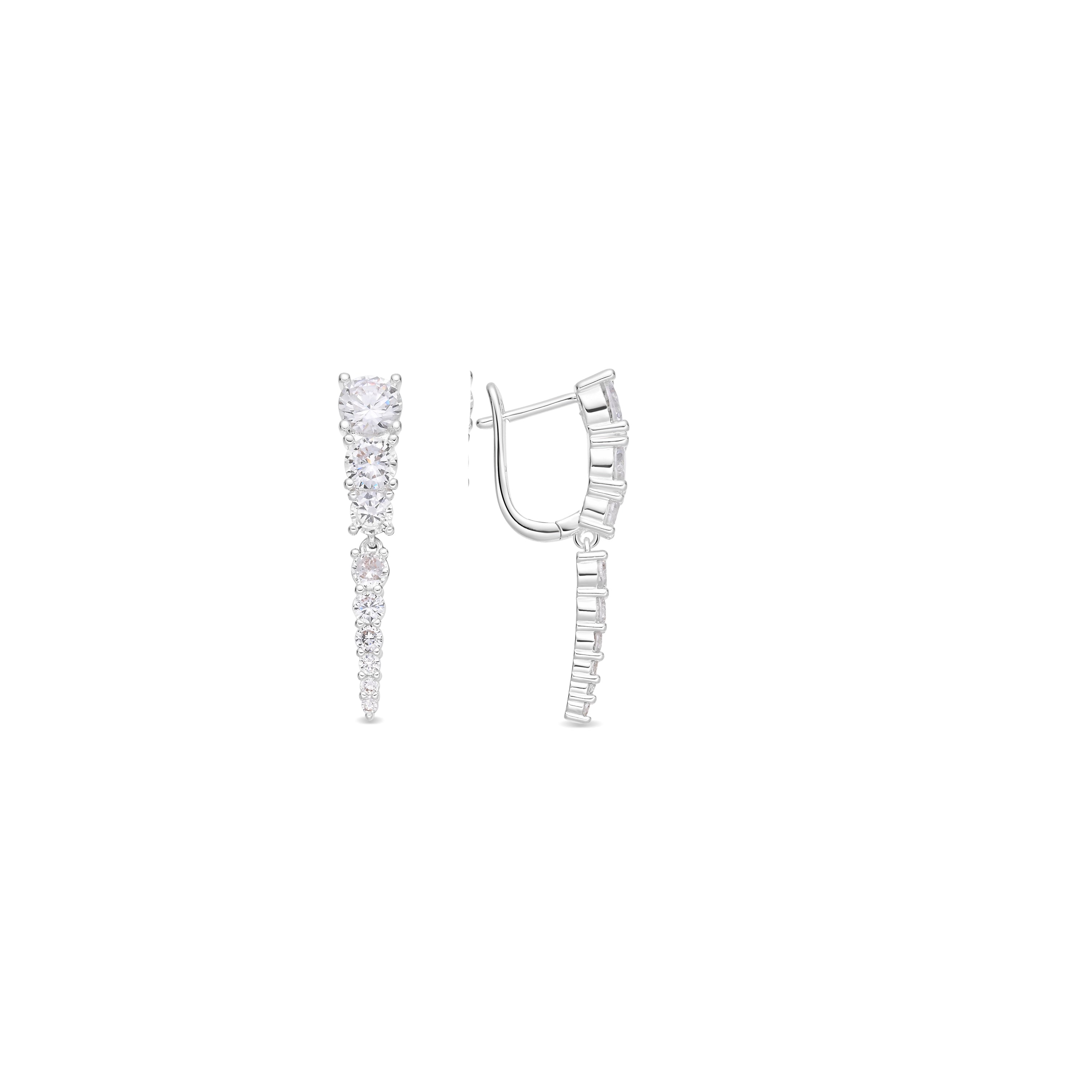 Pendientes de Circonita Brillante acabado en rodio - Cemad