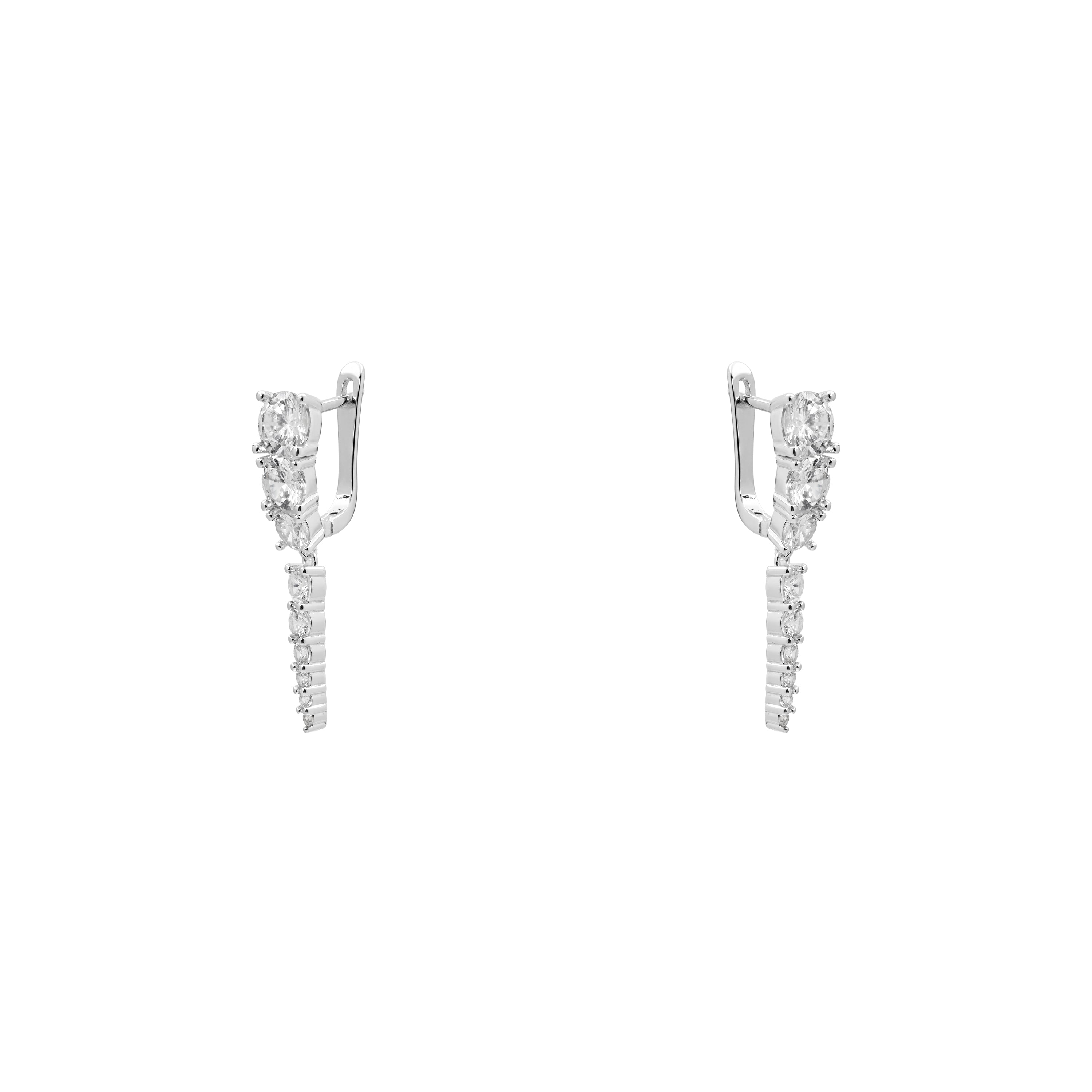 Pendientes de Circonita Brillante acabado en rodio - Cemad