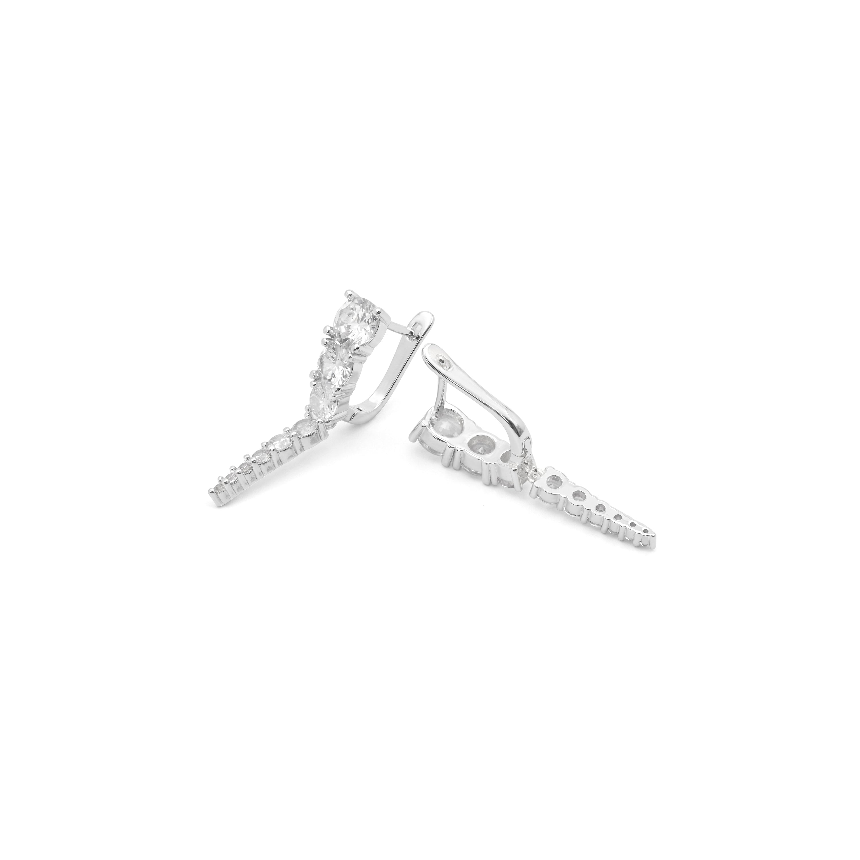 Pendientes de Circonita Brillante acabado en rodio - Cemad