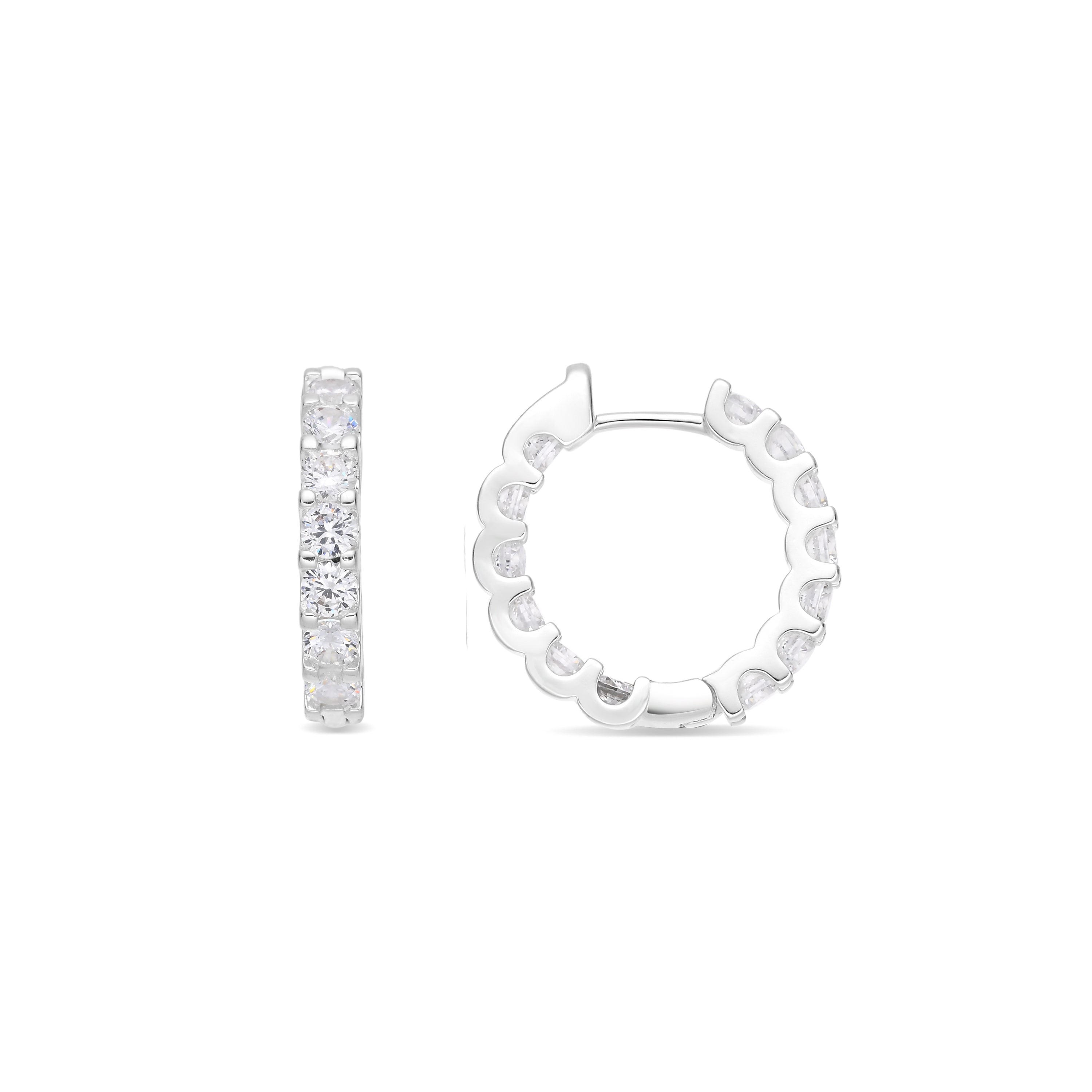 Pendientes de Circonita Brillante acabado en rodio - Jasha