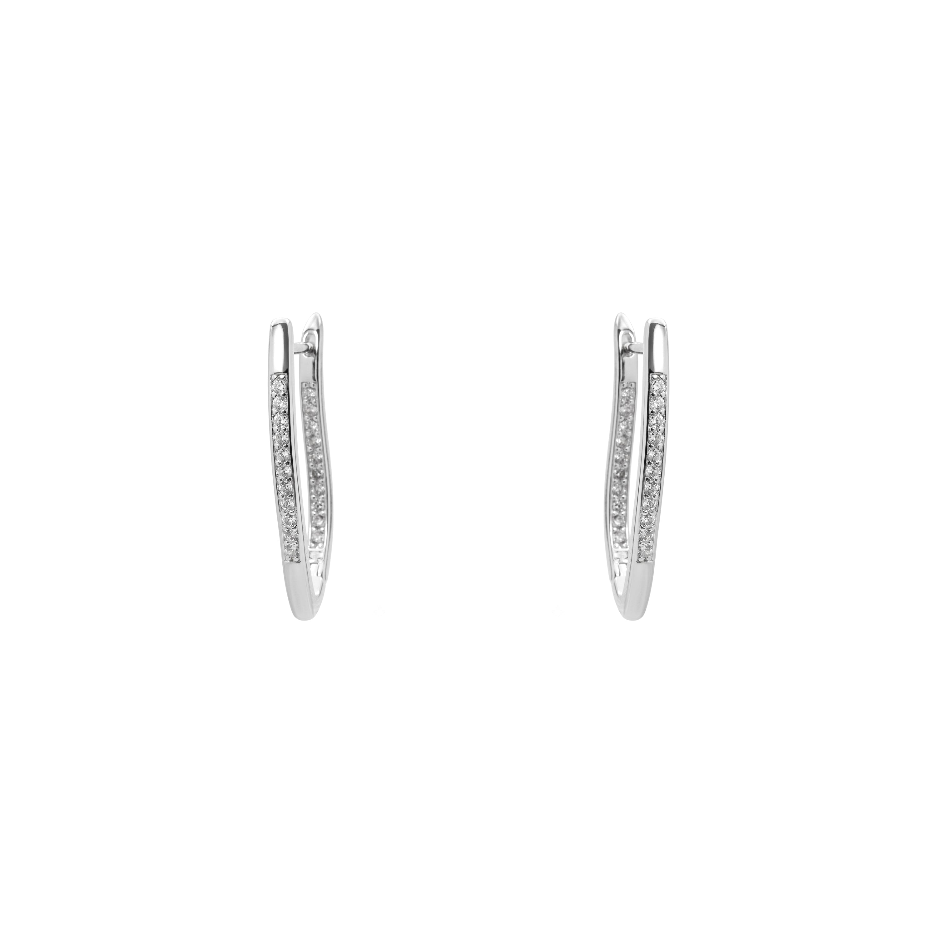 Pendientes de Circonita Brillante acabado en rodio - Bedin