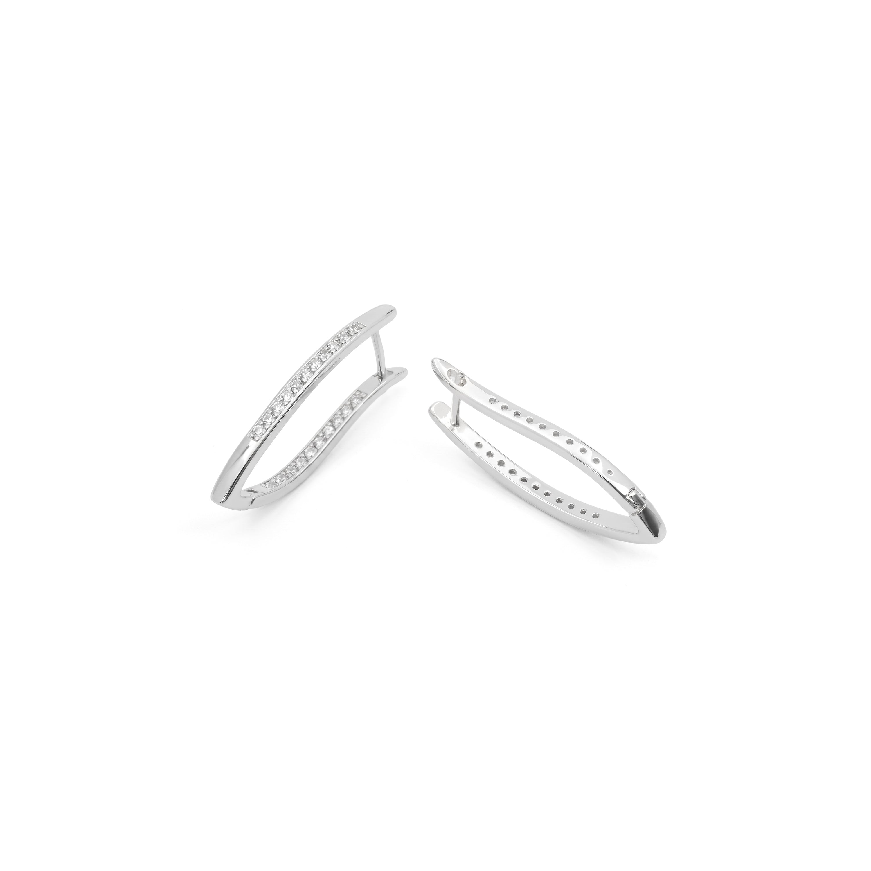 Pendientes de Circonita Brillante acabado en rodio - Bedin