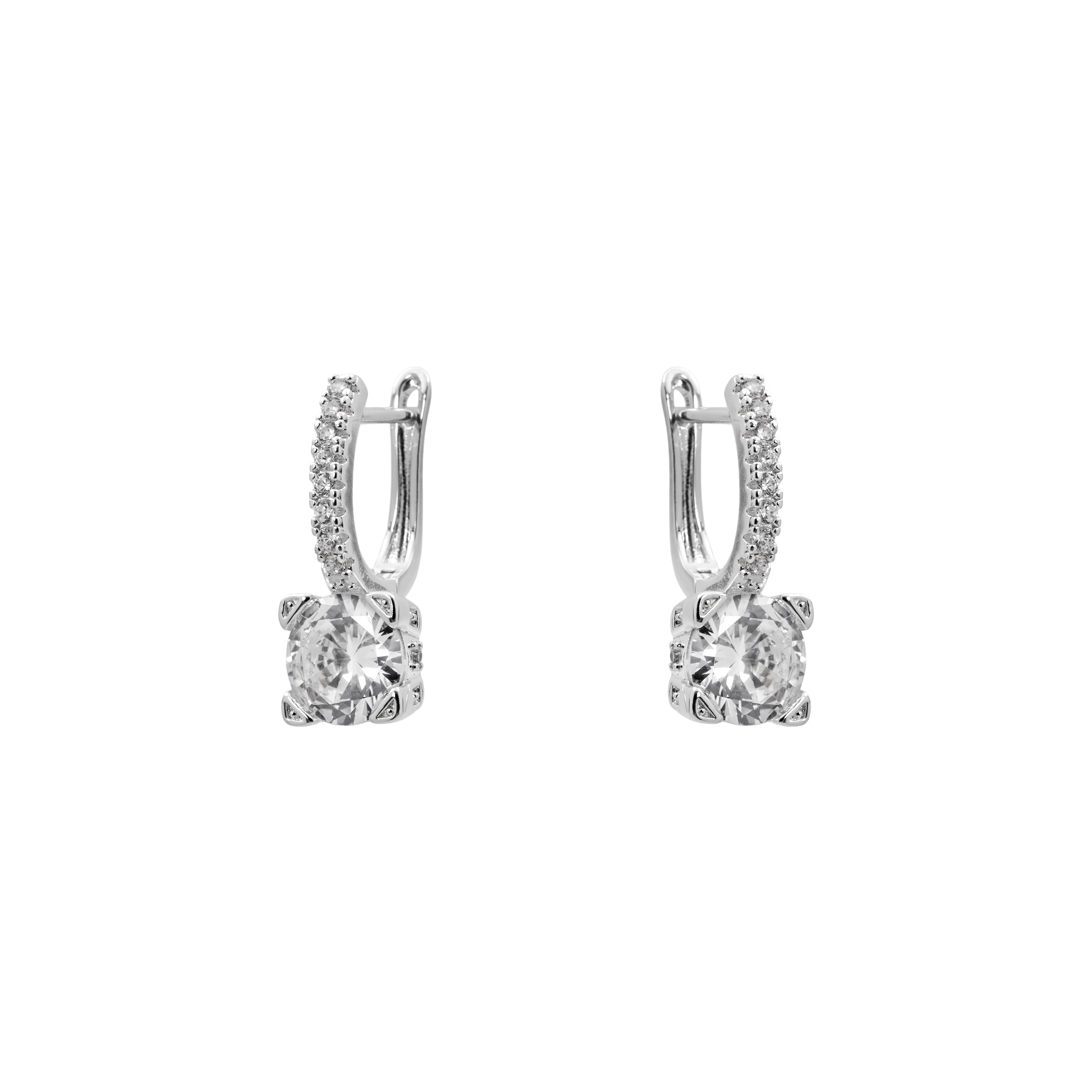 Pendientes de Circonita Brillante acabado en rodio - Talan