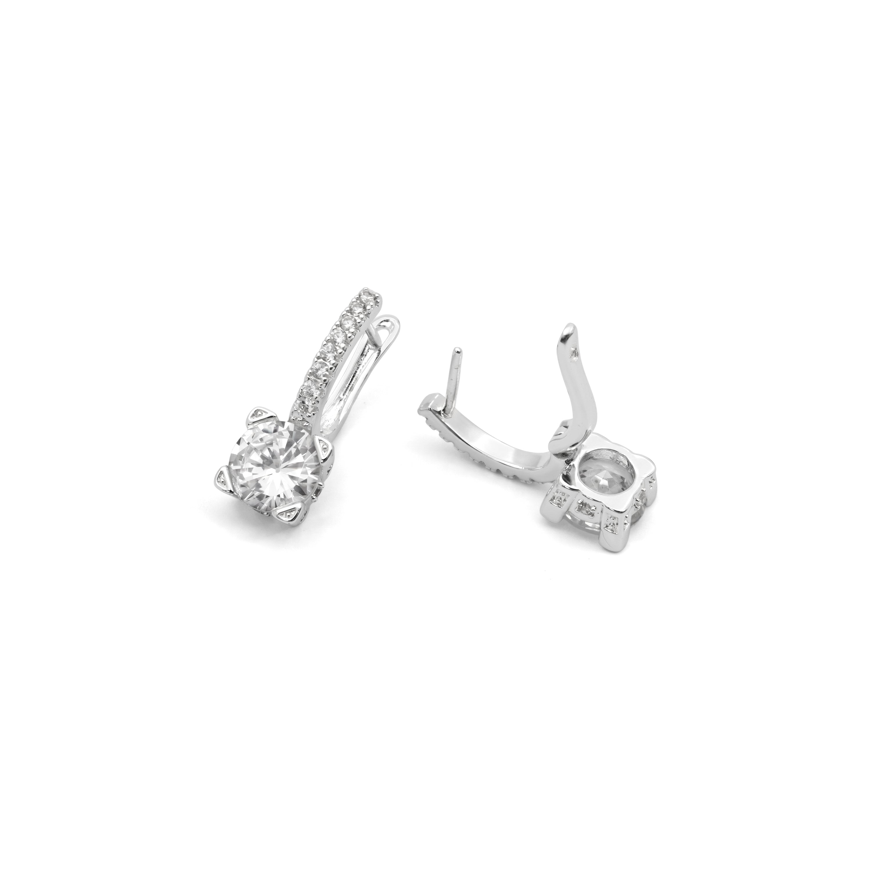 Pendientes de Circonita Brillante acabado en rodio - Talan