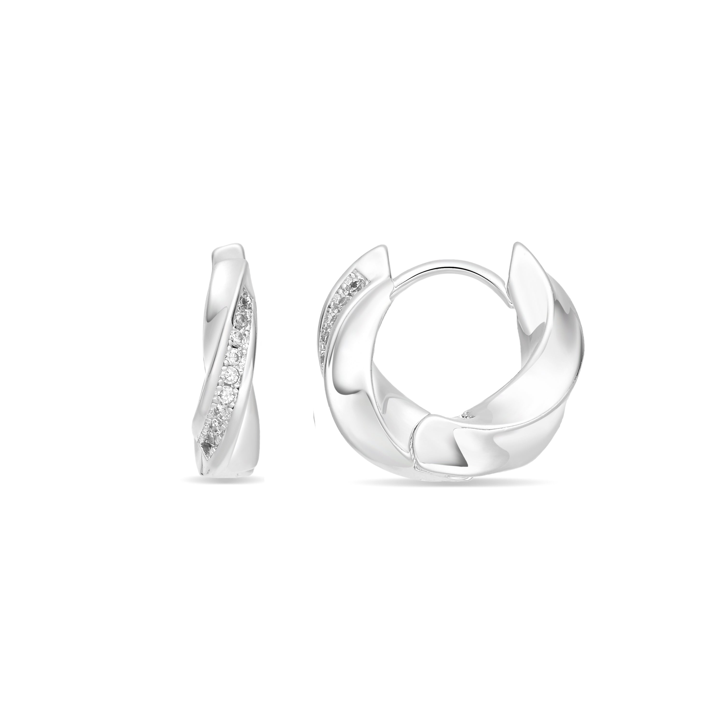 Pendientes de Circonita Brillante acabado en rodio - Merij