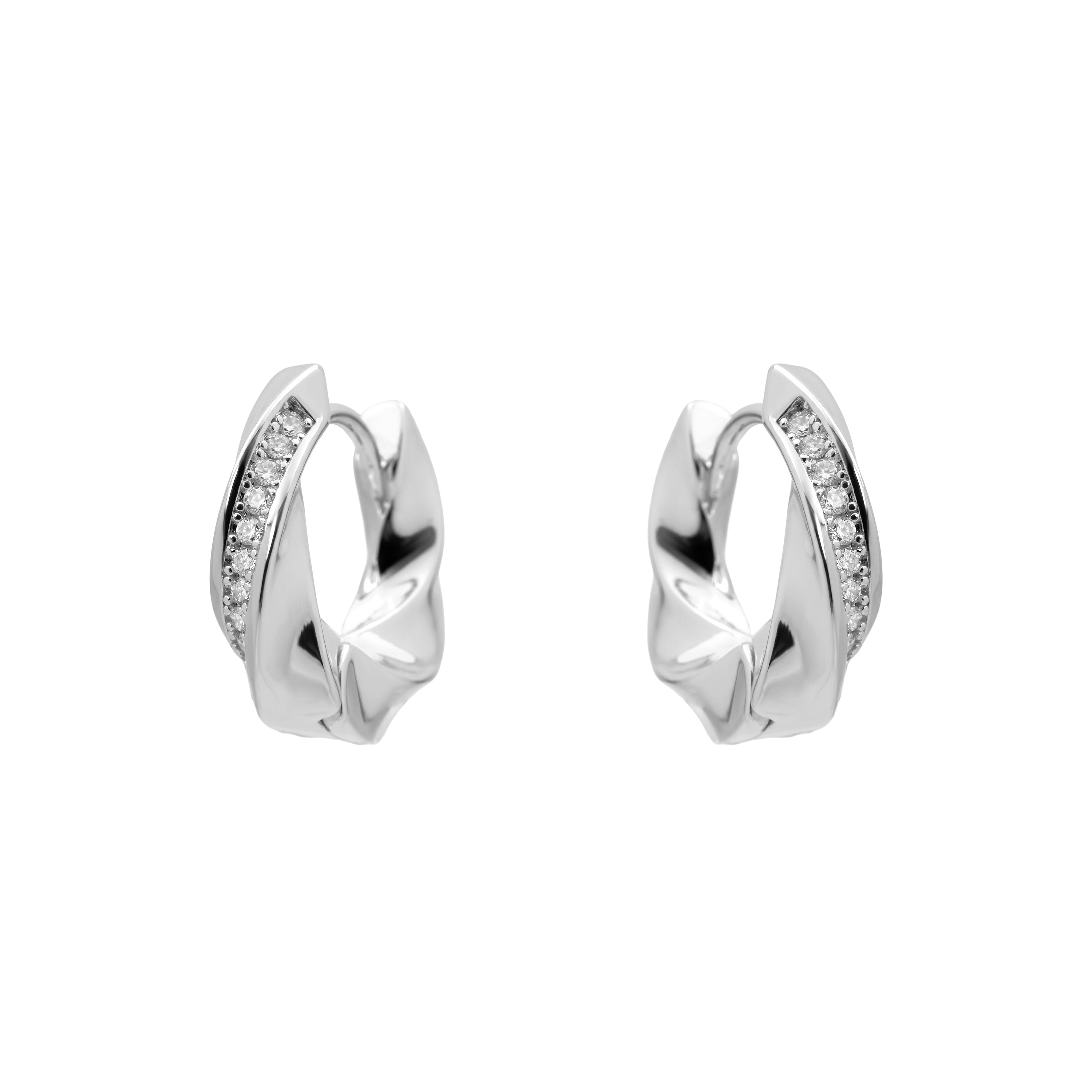 Pendientes de Circonita Brillante acabado en rodio - Merij