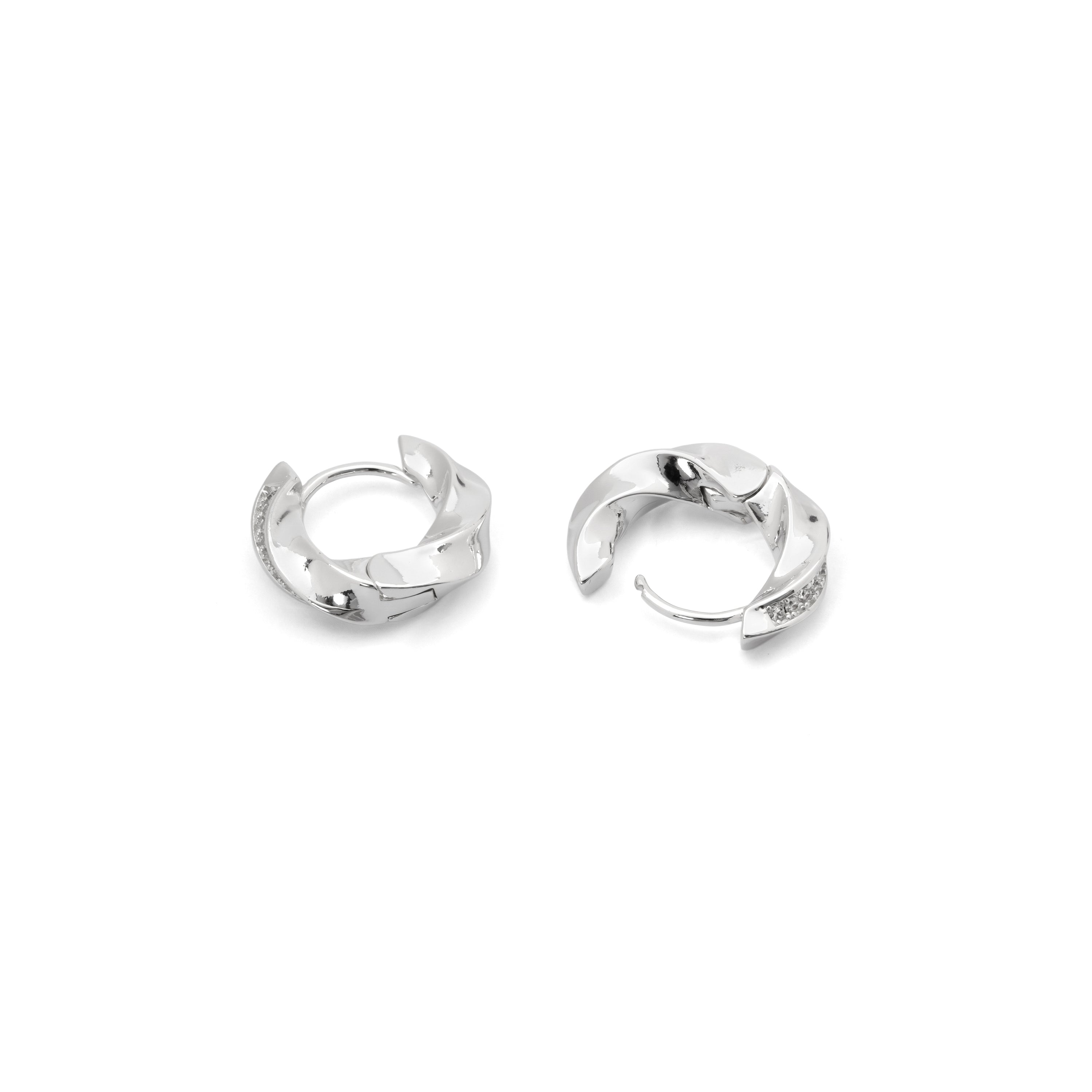 Pendientes de Circonita Brillante acabado en rodio - Merij