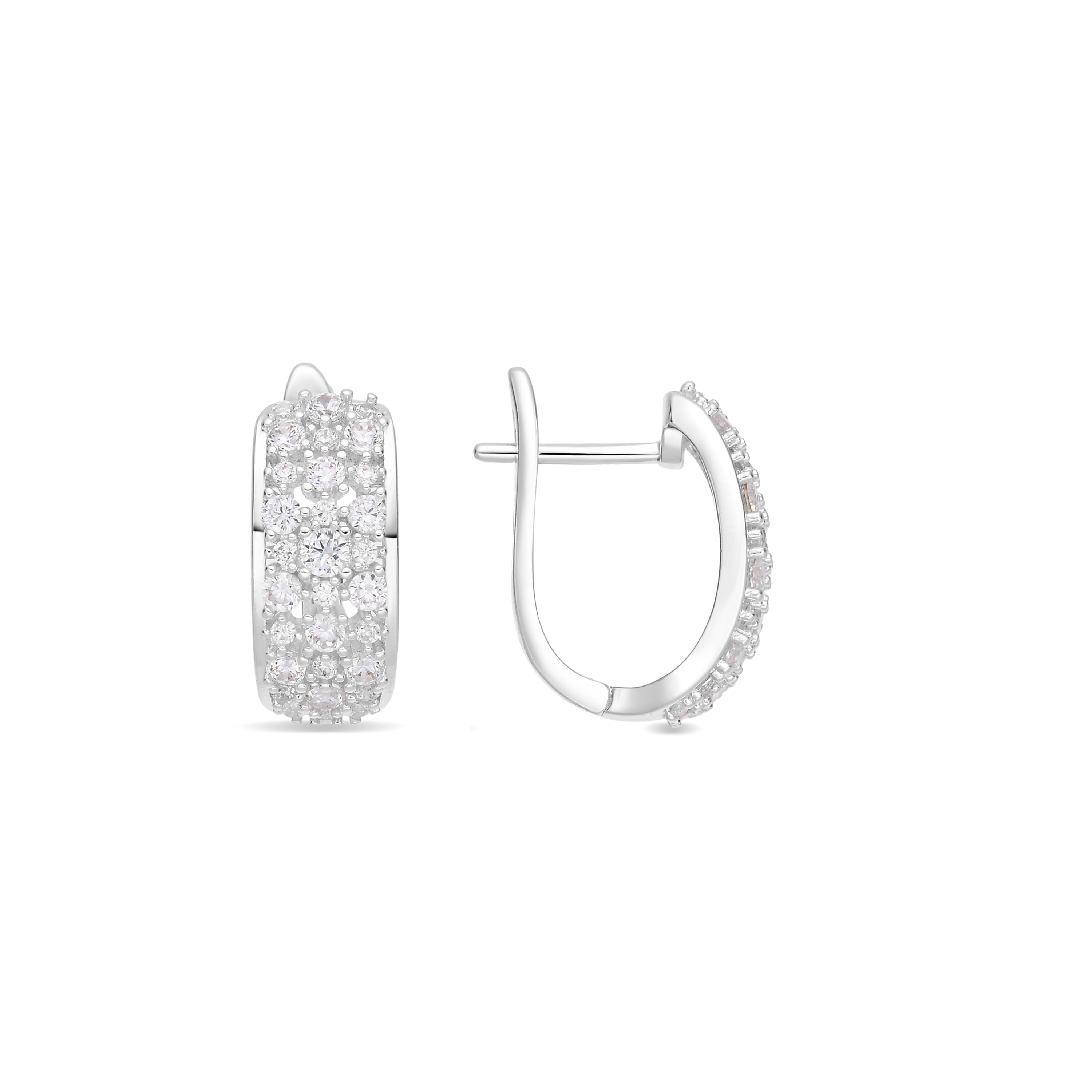 Pendientes de Circonita Brillante acabado en rodio - Hulik