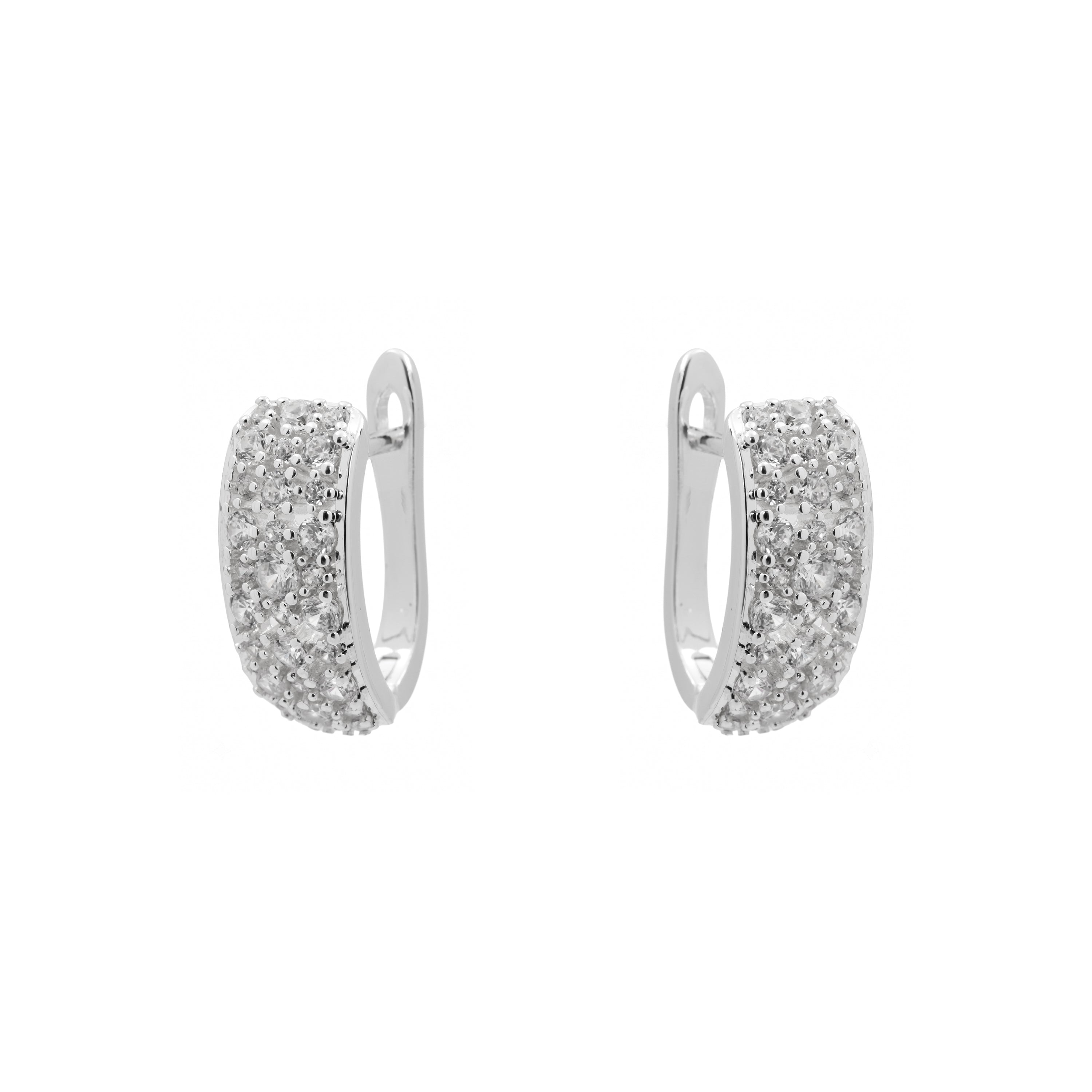Pendientes de Circonita Brillante acabado en rodio - Hulik