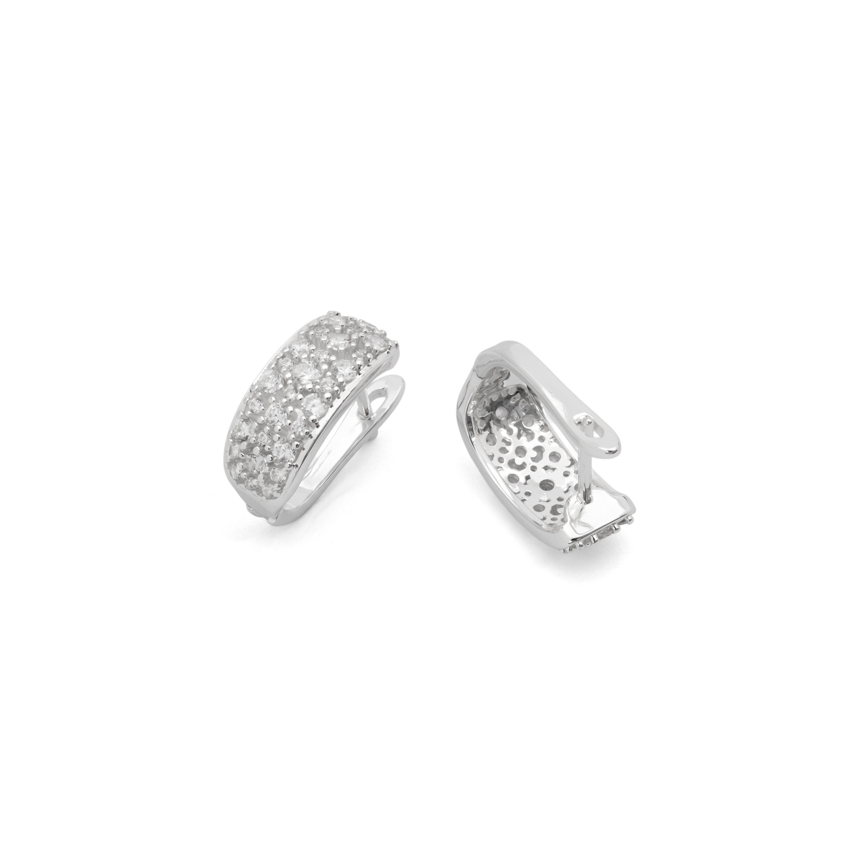 Pendientes de Circonita Brillante acabado en rodio - Hulik