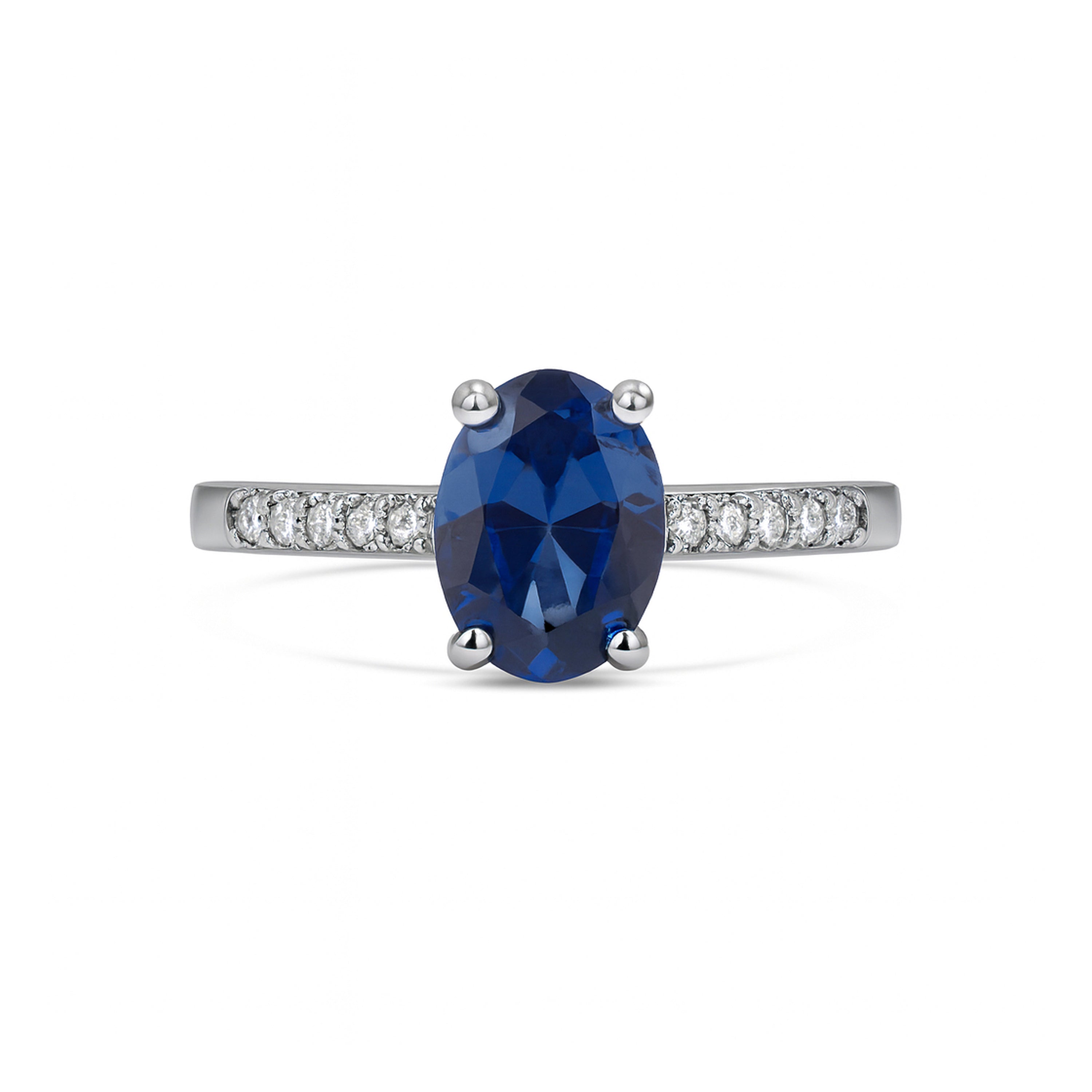 Anillo de Circonita Tanzanita acabado en rodio - Misze