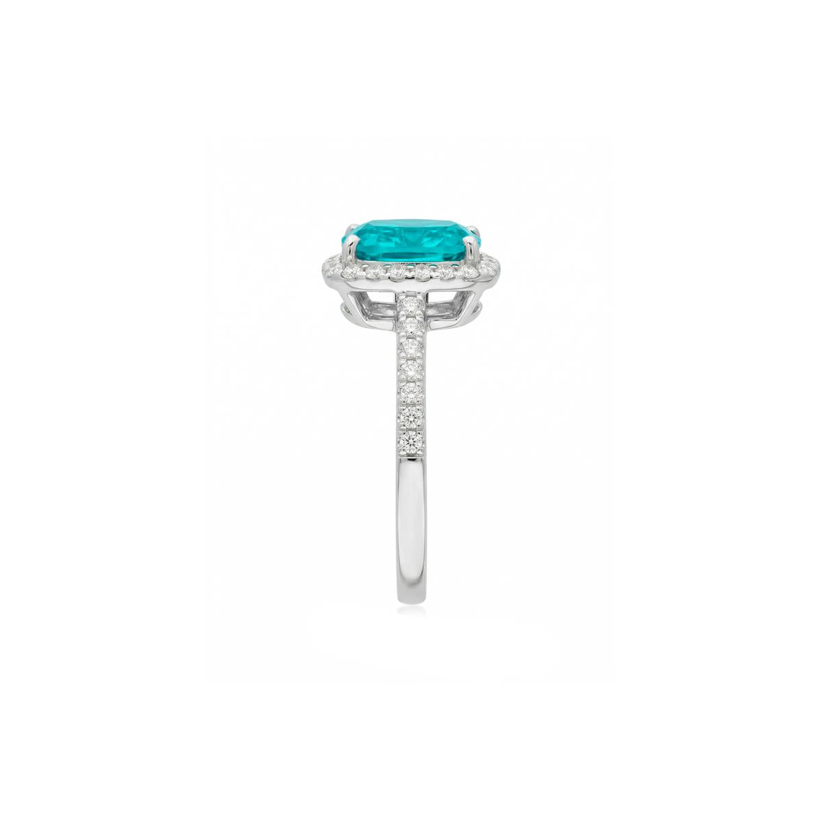 Ruby Cubic Zirconia Ring with Rhodium Finish - Kada