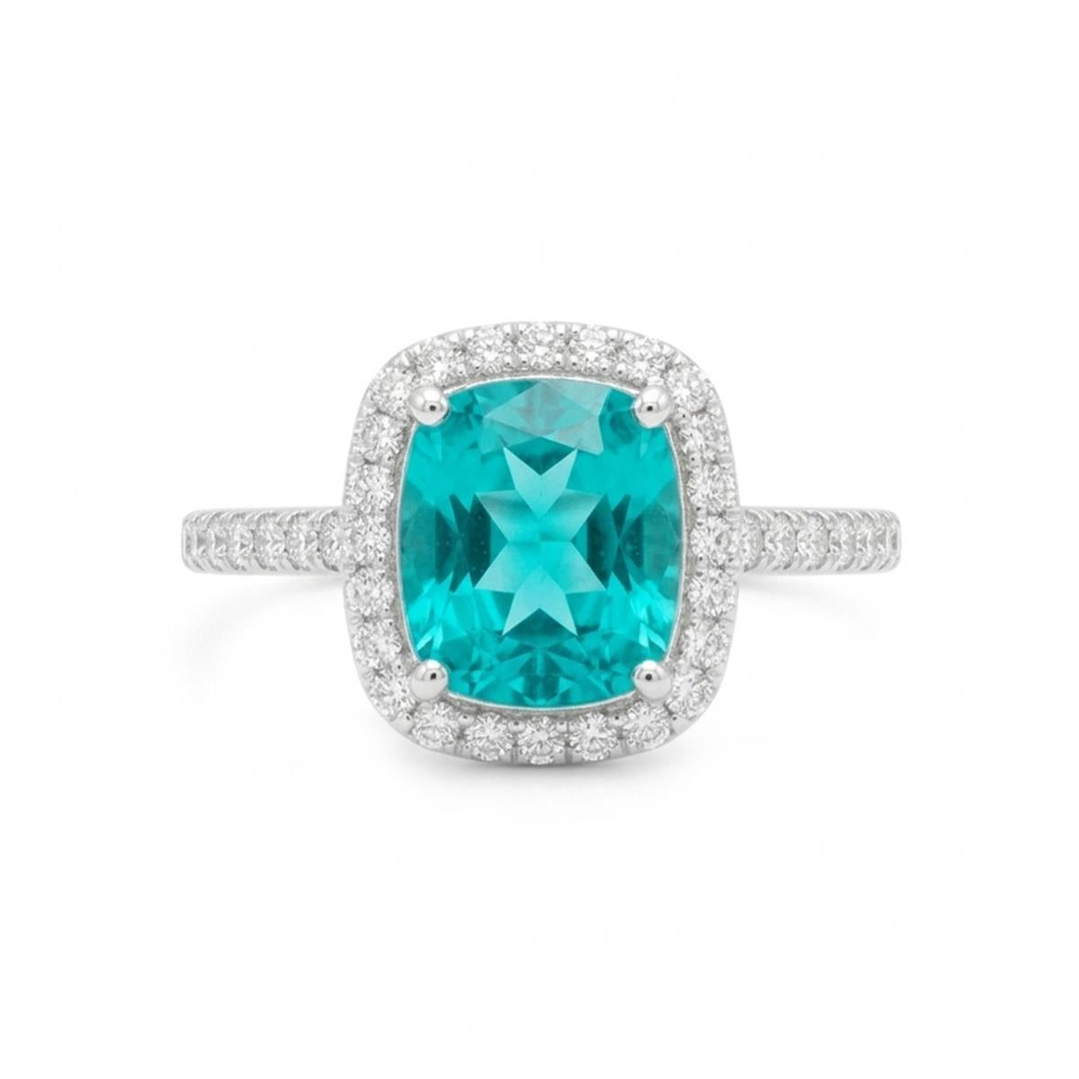 Ruby Cubic Zirconia Ring with Rhodium Finish - Kada