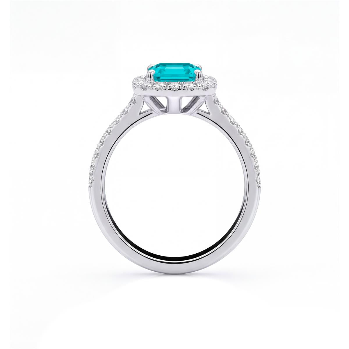 Ruby Cubic Zirconia Ring with Rhodium Finish - Kada
