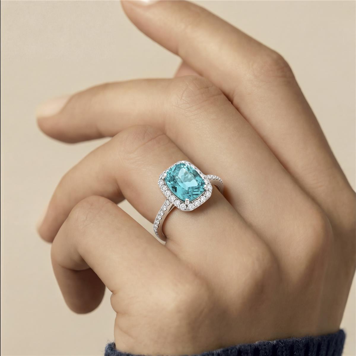 Ruby Cubic Zirconia Ring with Rhodium Finish - Kada