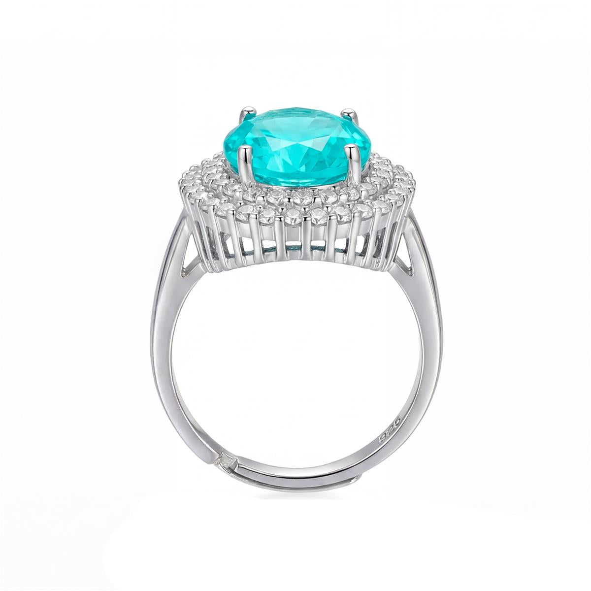 Ruby Cubic Zirconia Ring with Rhodium Finish - Kada