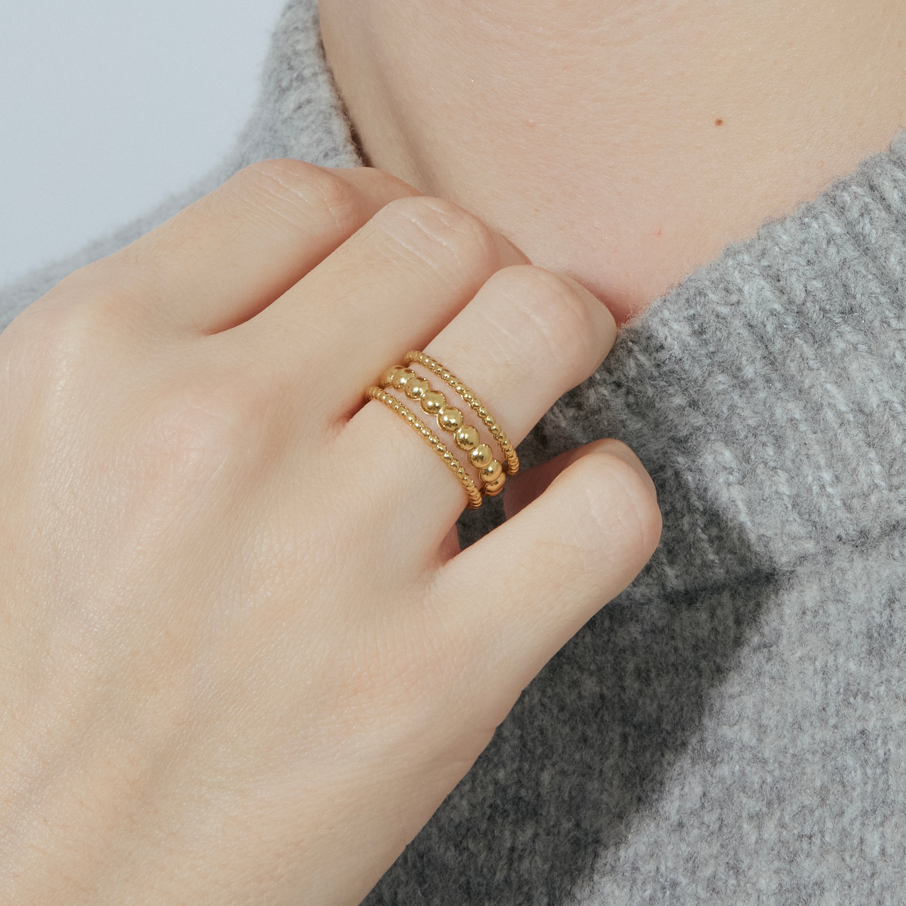 Rhodium-finished ring - Faini