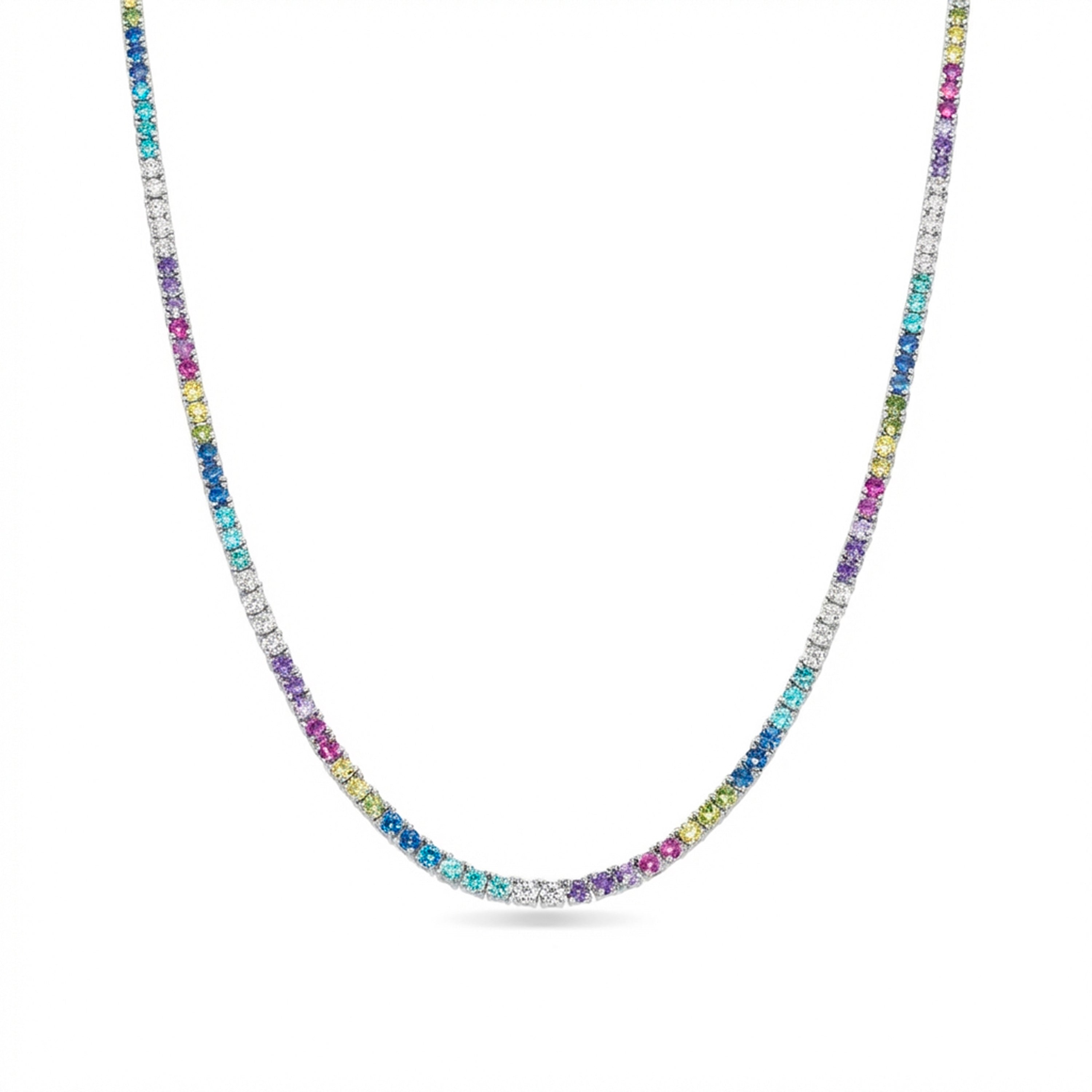 Green Paraiba Hydrothermal Quartz Necklace Finished in Silver - Kaime