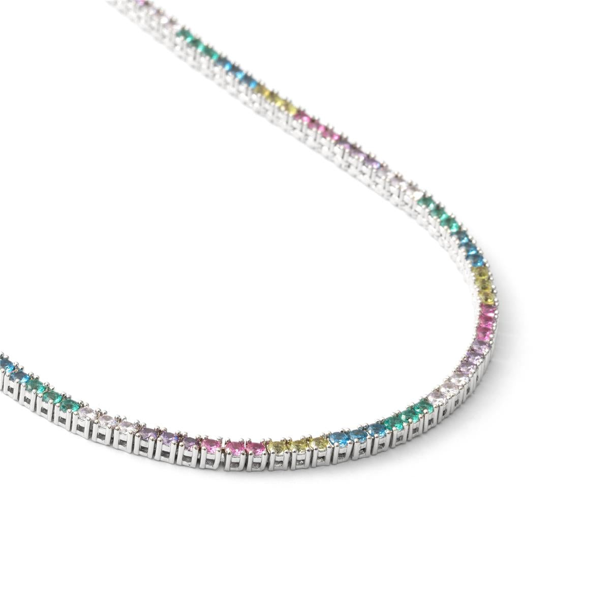 Green Paraiba Hydrothermal Quartz Necklace Finished in Silver - Kaime