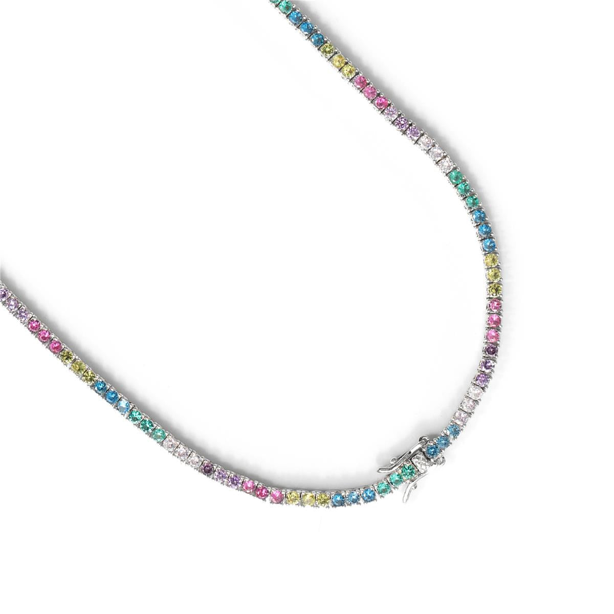 Green Paraiba Hydrothermal Quartz Necklace Finished in Silver - Kaime
