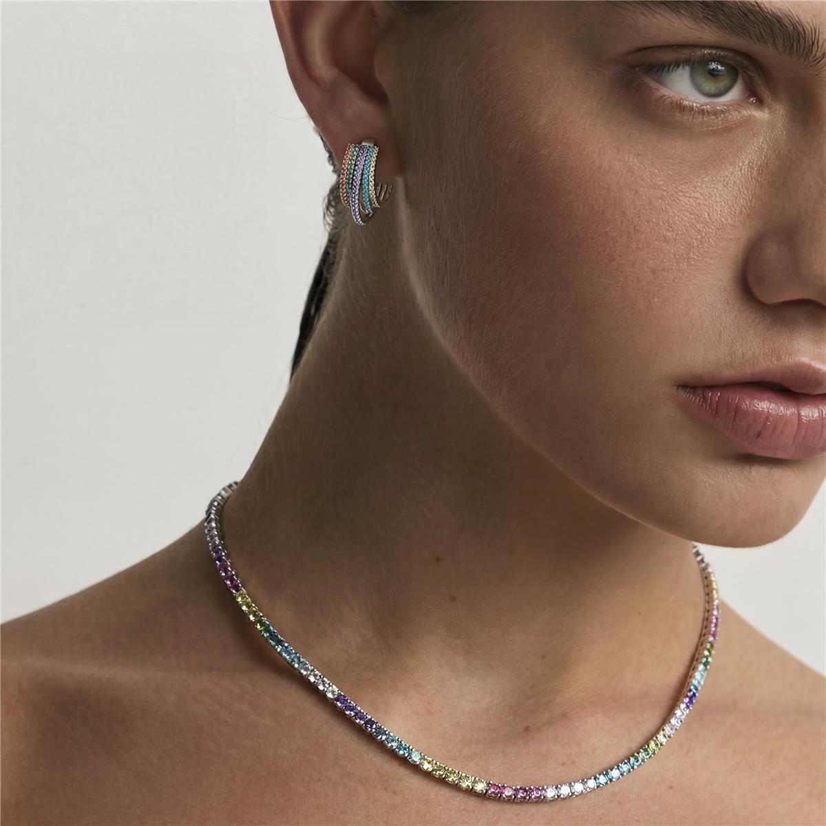 Green Paraiba Hydrothermal Quartz Necklace Finished in Silver - Kaime