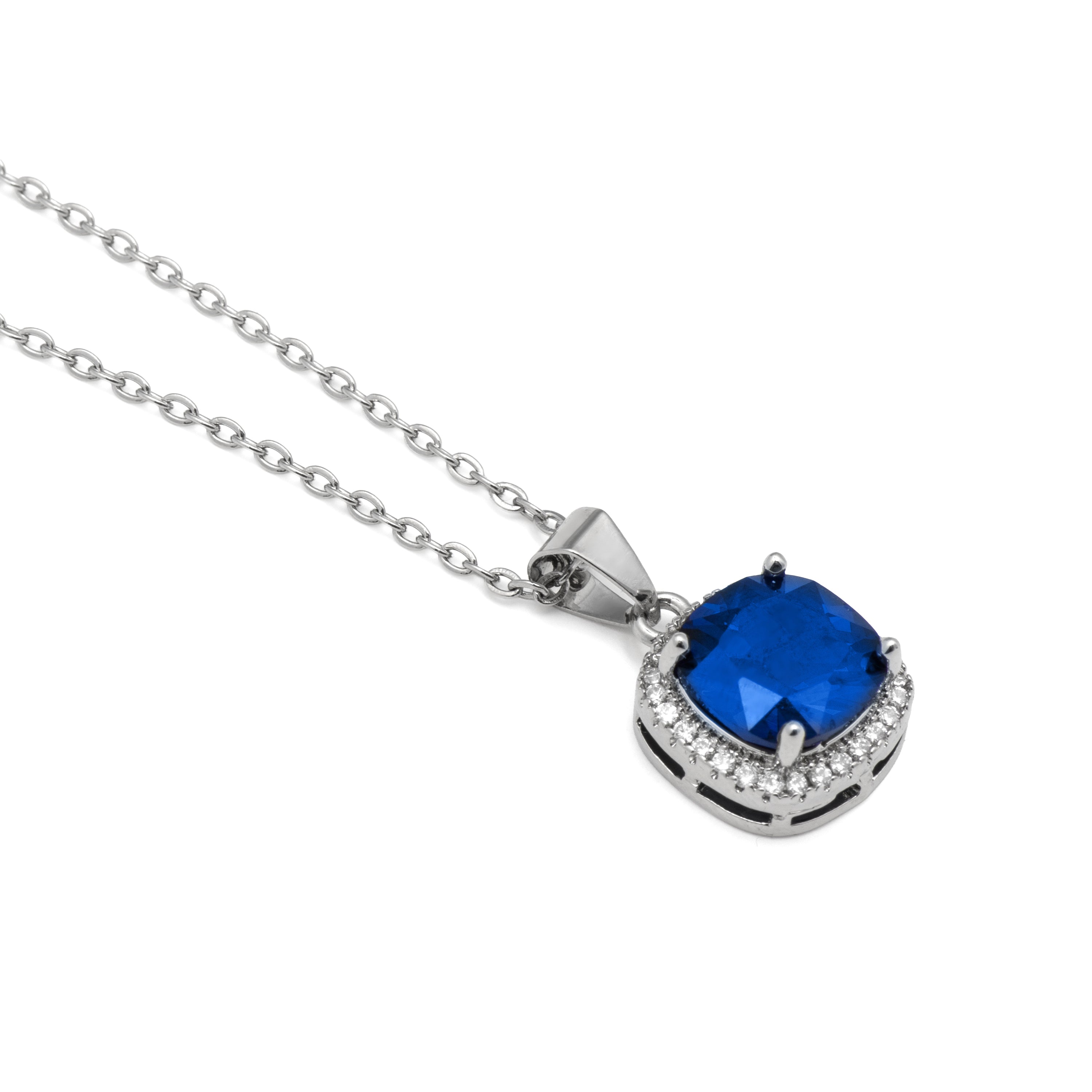 Collare di Zirconia Tanzanite finitura in rodio - Kada