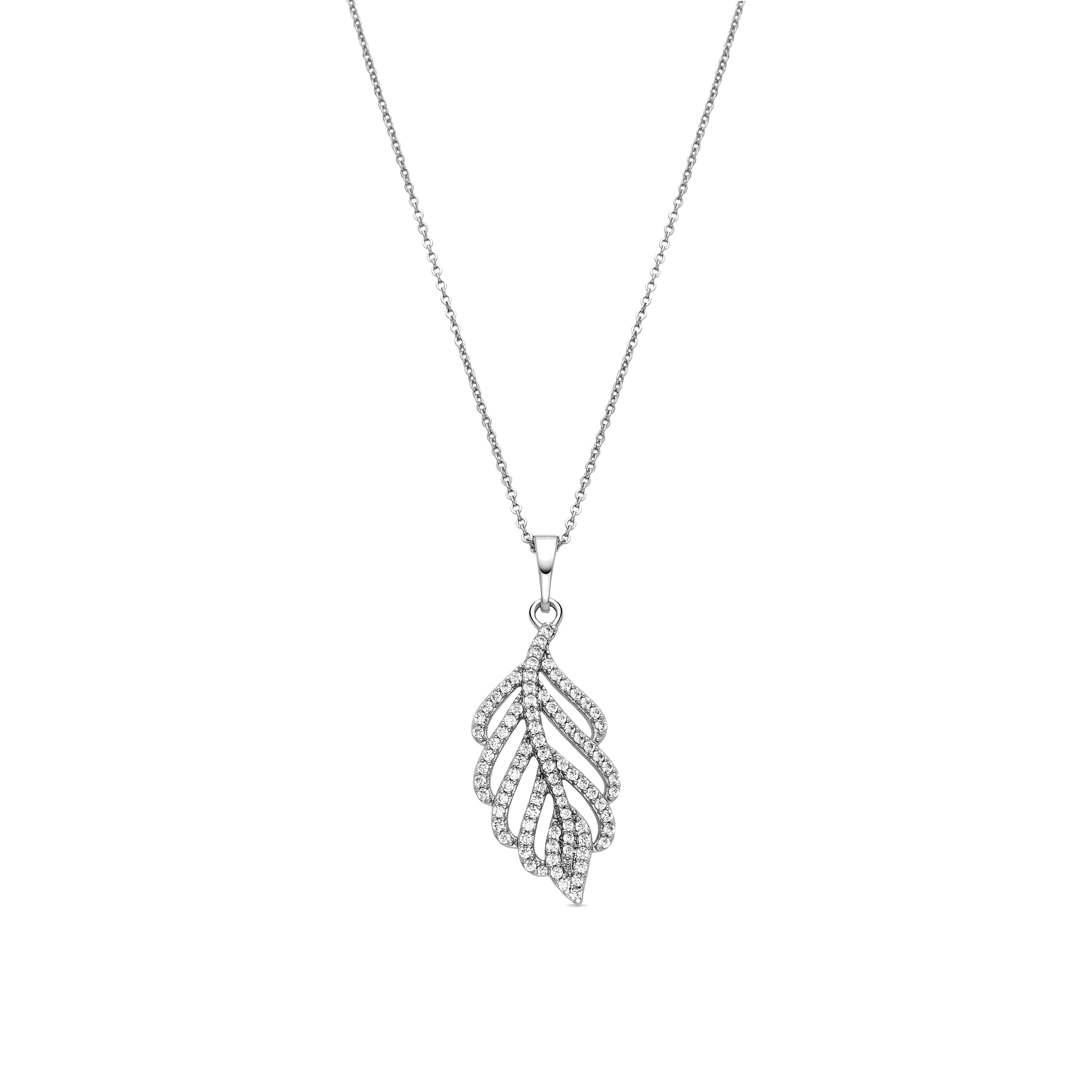 Necklace with Brilliant Zirconia silver finish - Ceolpox
