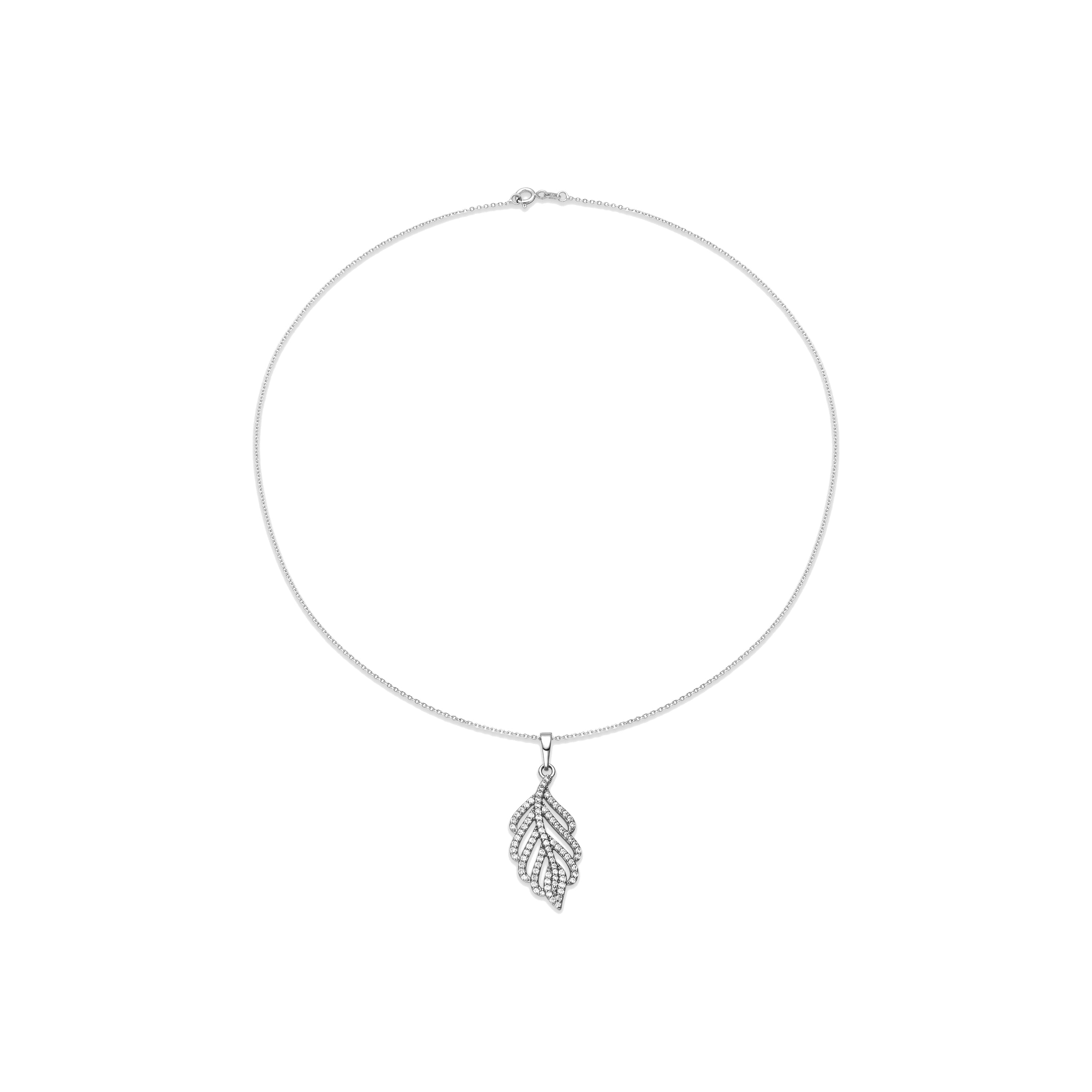 Necklace with Brilliant Zirconia silver finish - Ceolpox