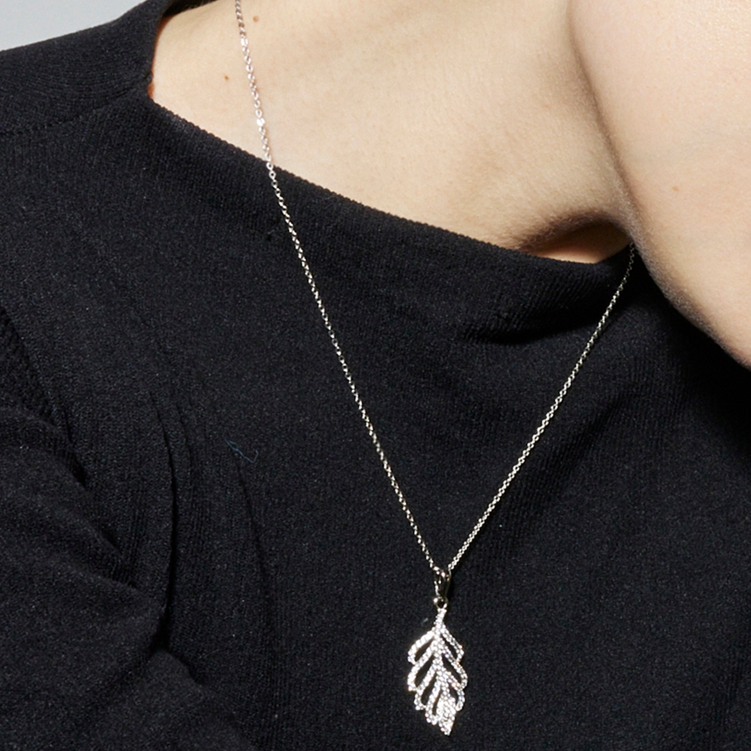 Necklace with Brilliant Zirconia silver finish - Ceolpox