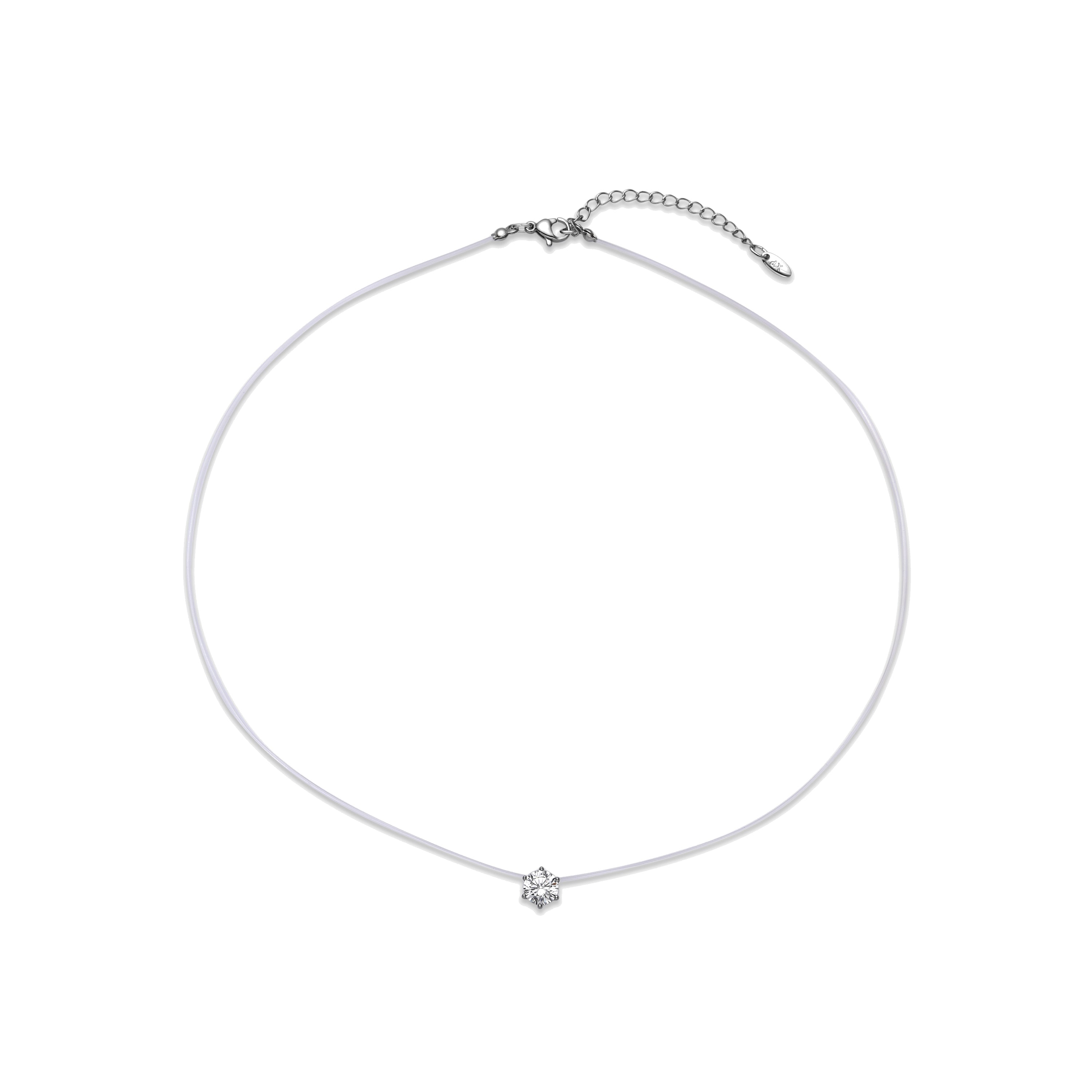Collier avec Zircone Brillante finition argent - Goyrys