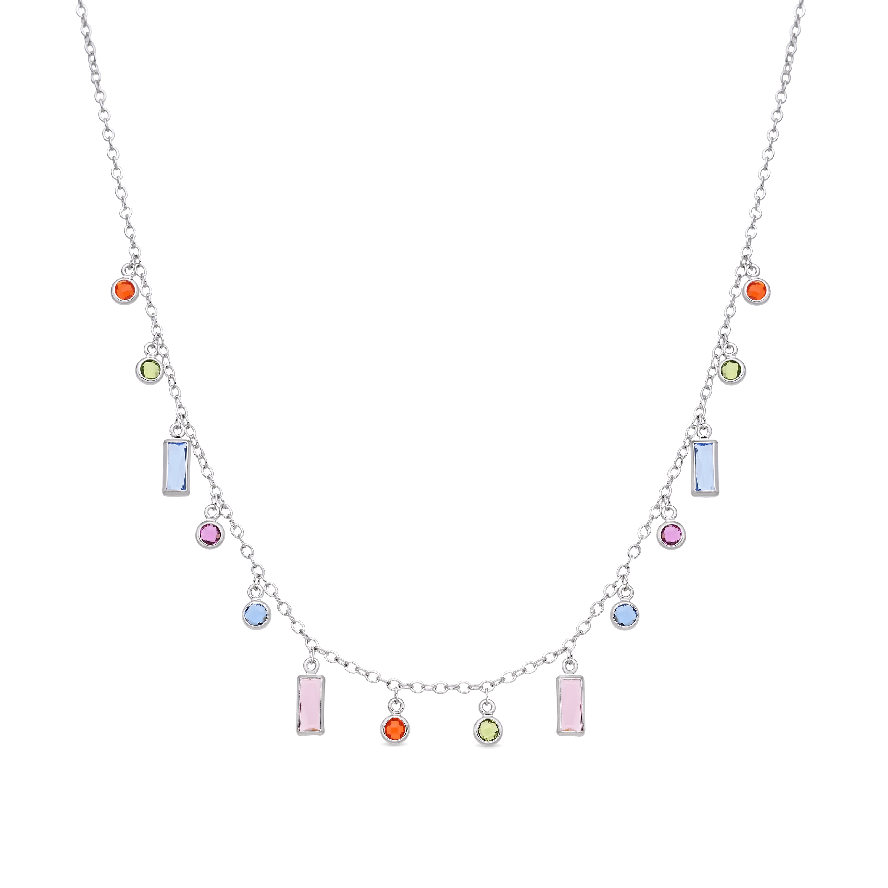 Collar de Circonita Multicolor acabado en Rodio - Thoy