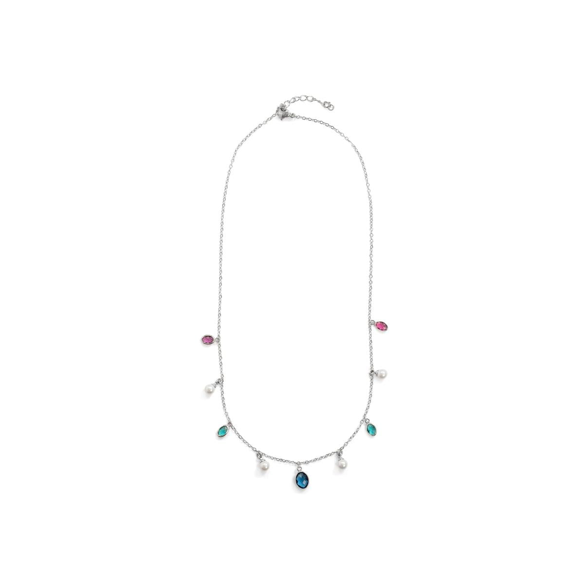 Sewi silver-finish necklace - Sewi WHITE