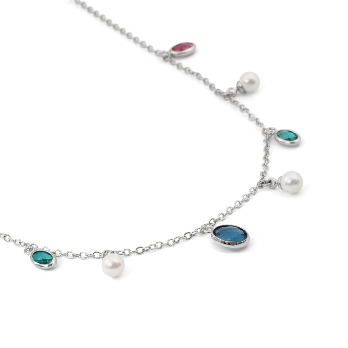 Sewi silver-finish necklace - Sewi WHITE