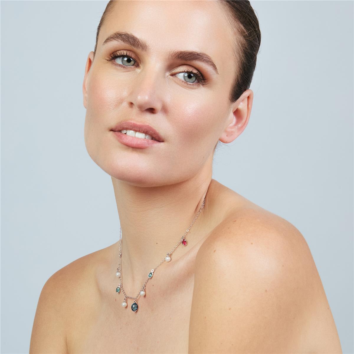 Sewi silver-finish necklace - Sewi WHITE
