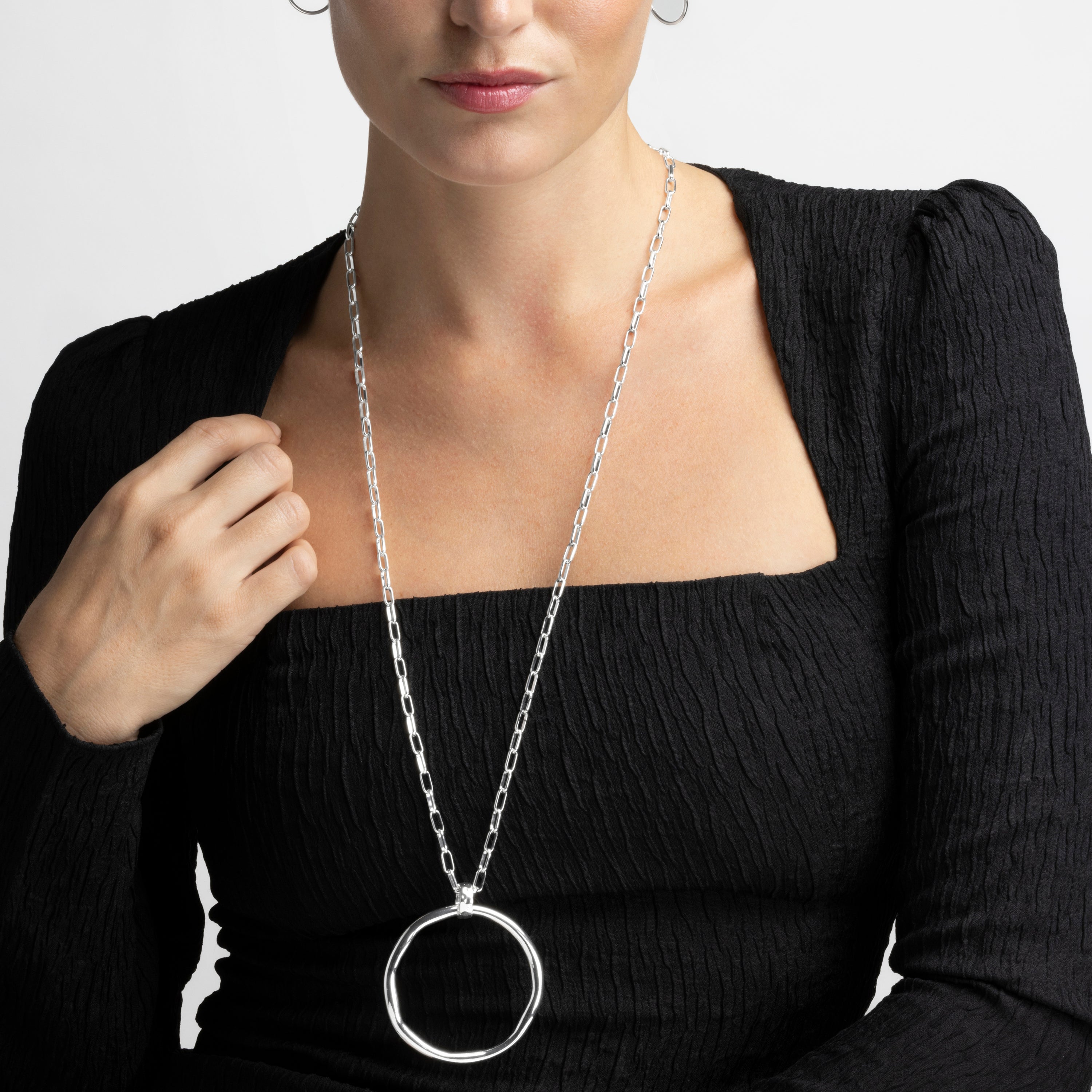 Collier finition rhodium - Laksy