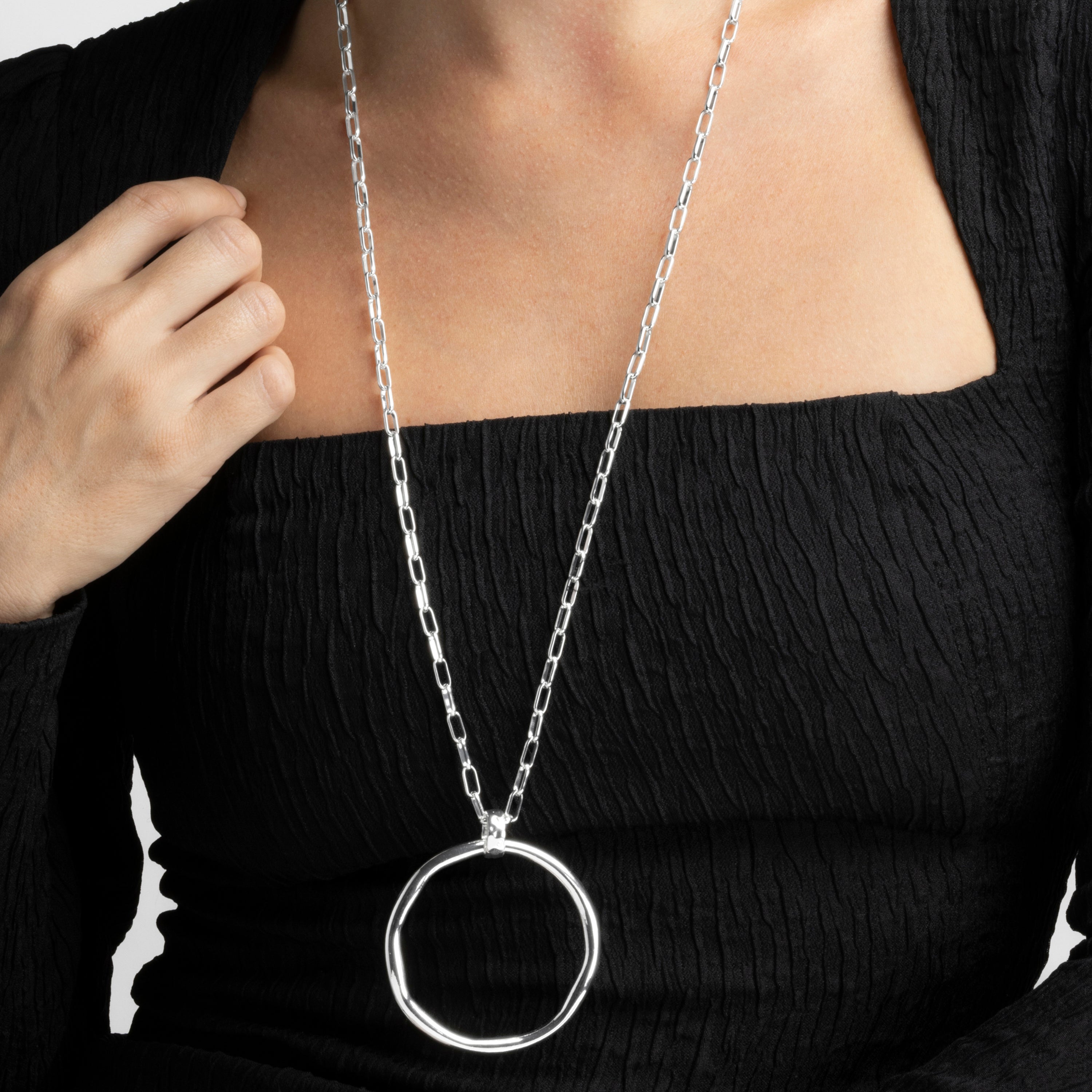 Collier finition rhodium - Laksy